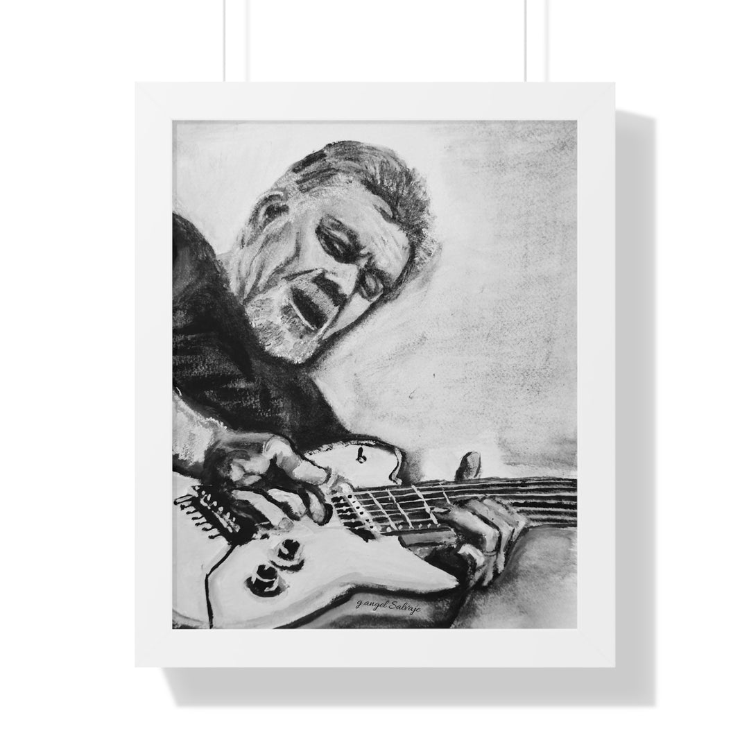 Vertical Poster, Eddie Van Halen Black and White Portrait