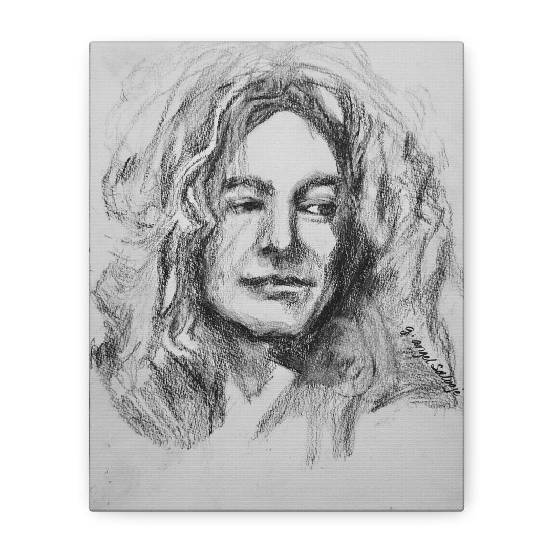 Robert Plant,  B&W Rock and Roll Series, Matte Canvas, Stretched, 1.25"