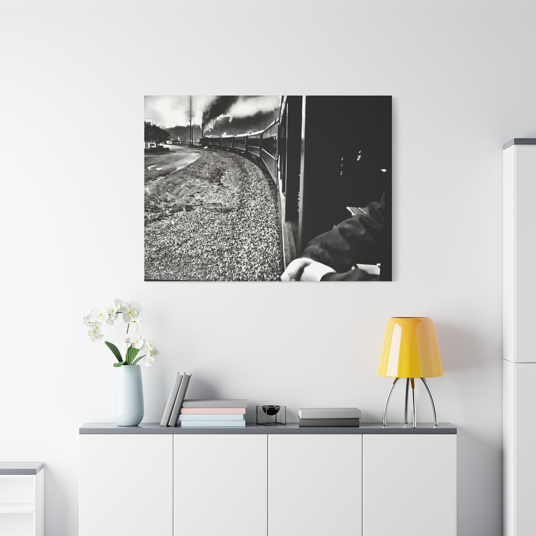 Canvas Art - Leaving Heartbreak Station, Black and White
