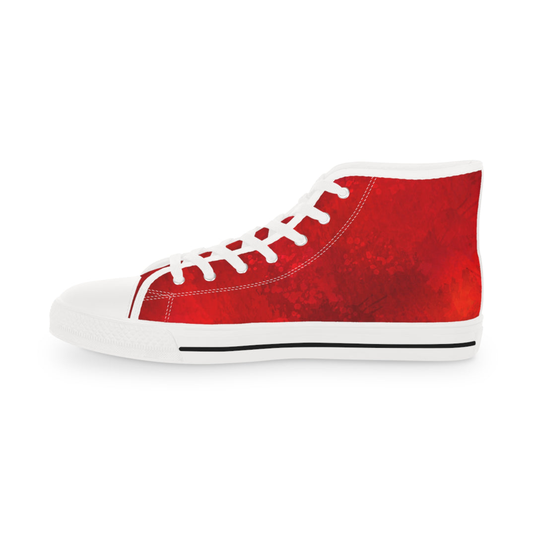 Marbled Red Men's High Top Sneakers