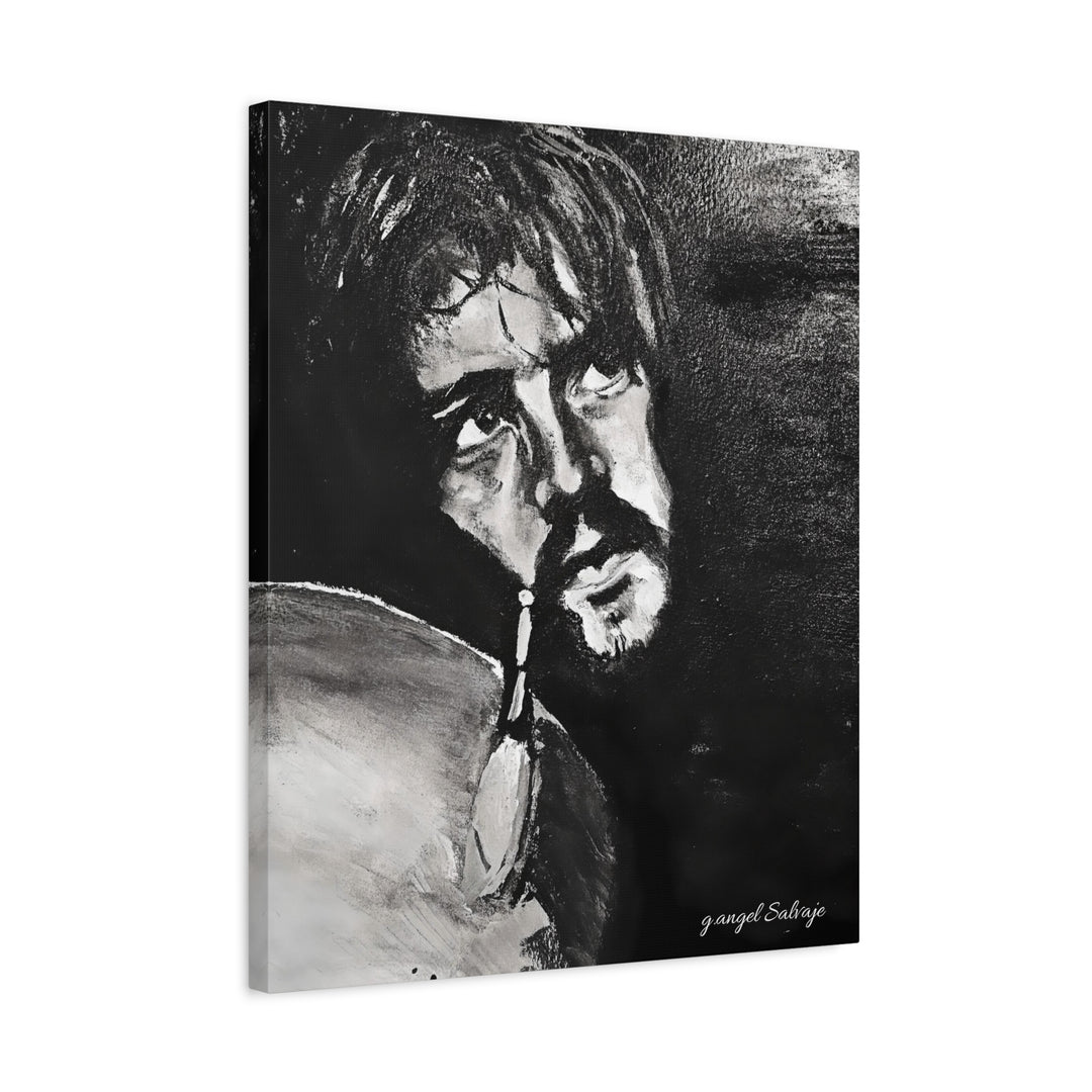 Canvas Print - Jon Bonham Black and White Painting
