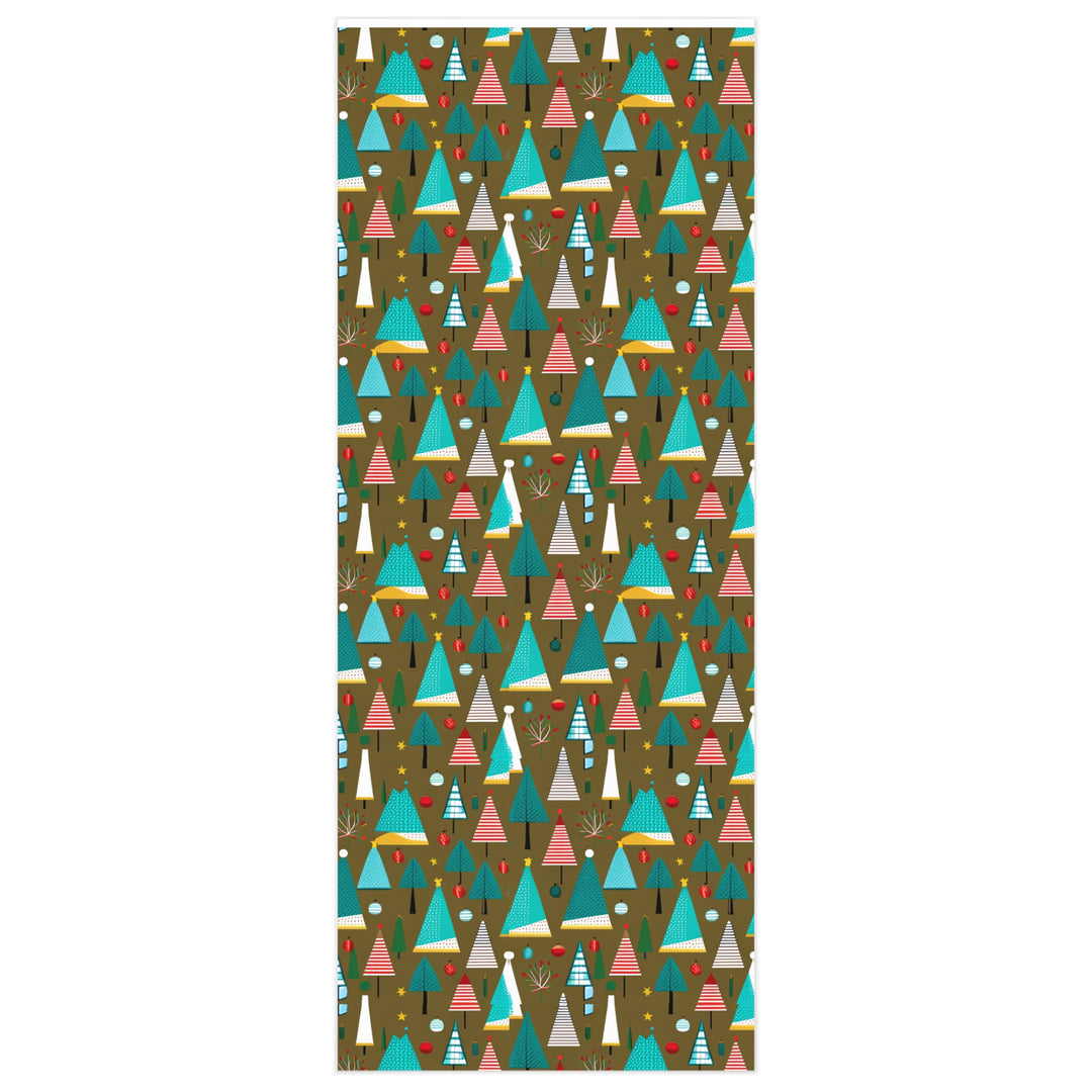 Retro  Christmas Tree Gift Wrapping Paper