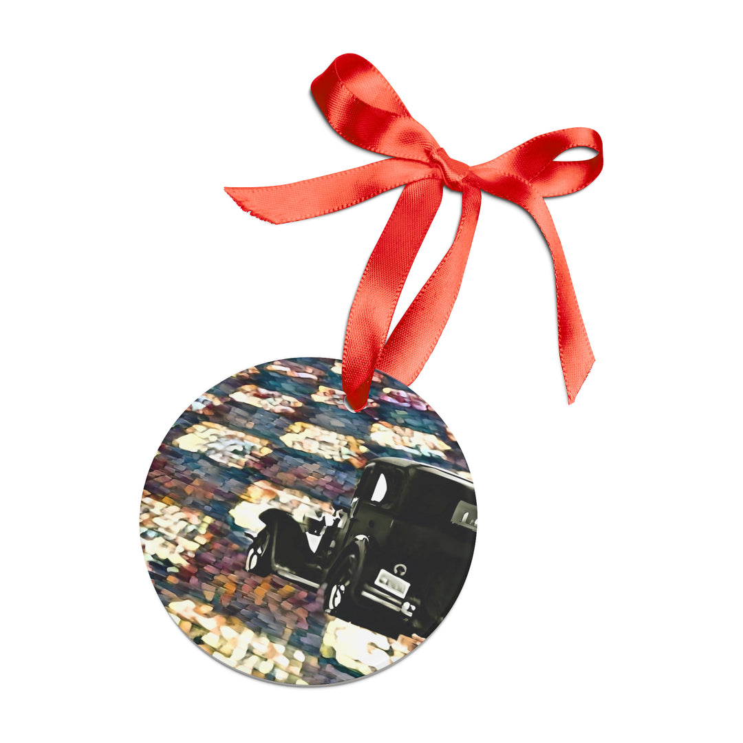 Checkered Past, Acrylic Ornament with Ribbon