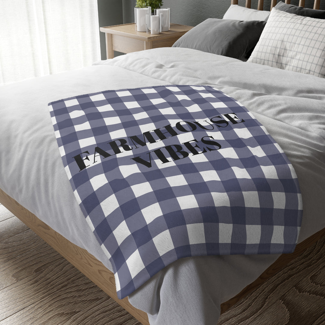 Farmhouse Vibes Velveteen Minky Blanket (Two-sided print)