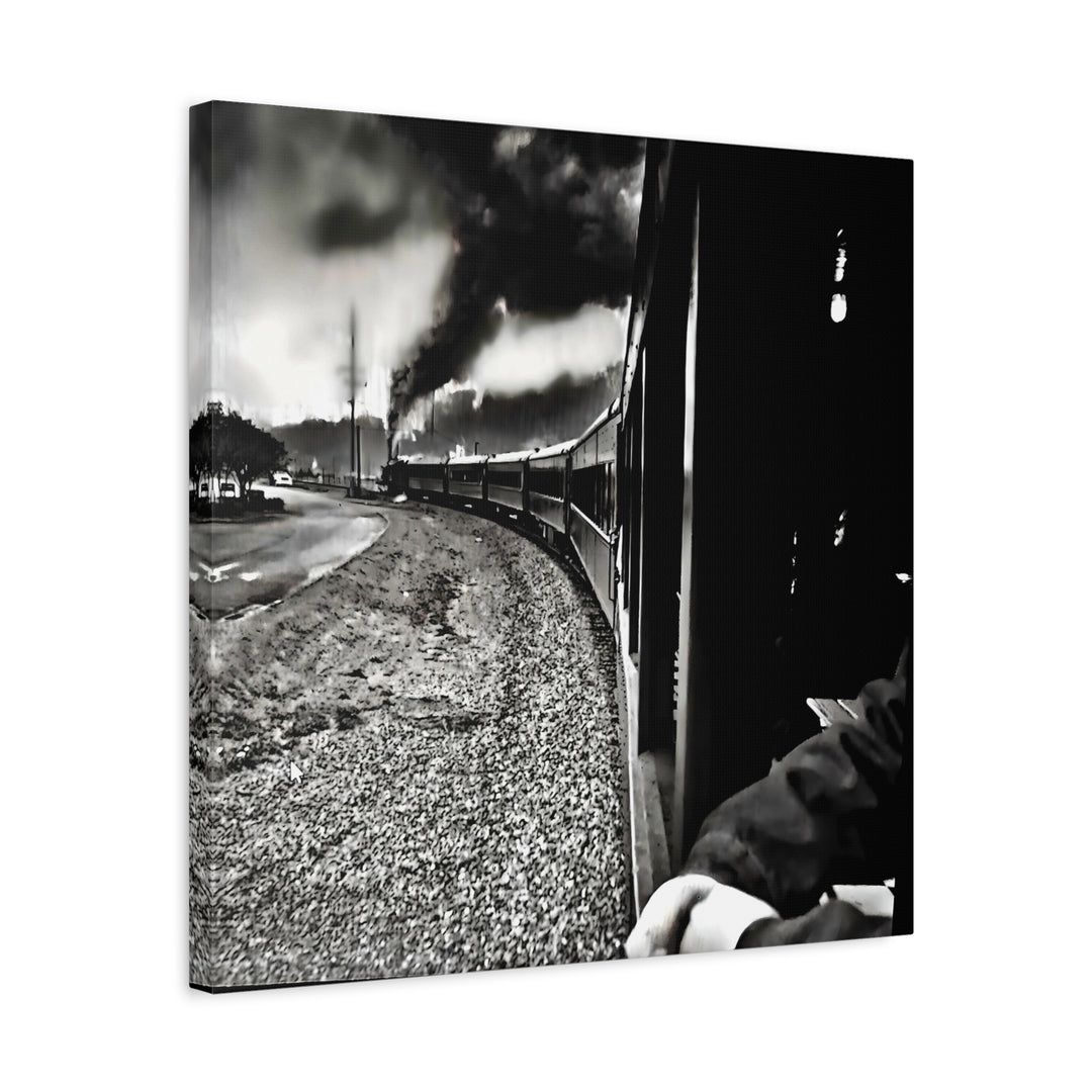 Canvas Art - Leaving Heartbreak Station, Black and White