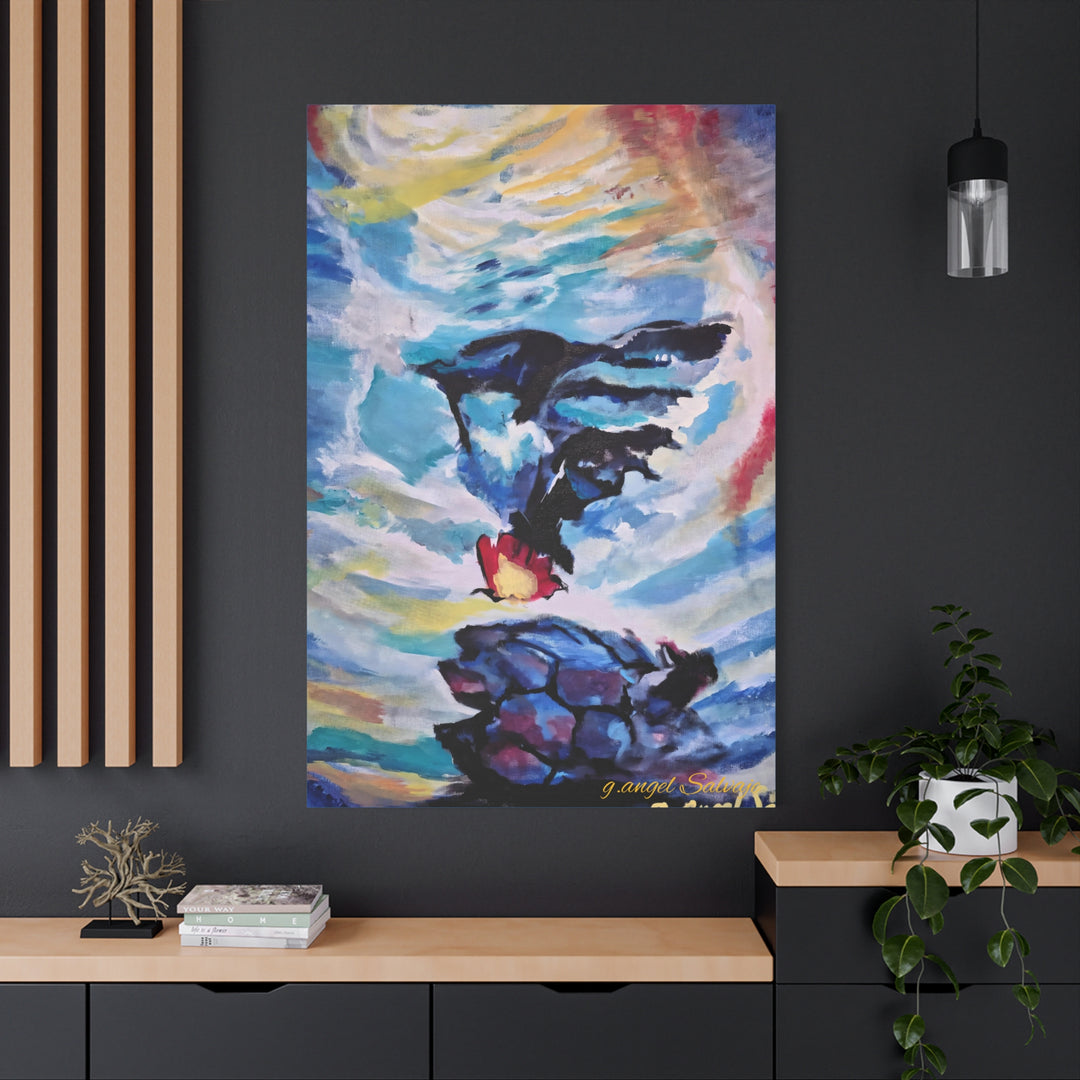 Canvas Painting Print - Courageous Beyond Understanding by g angel Salvaje