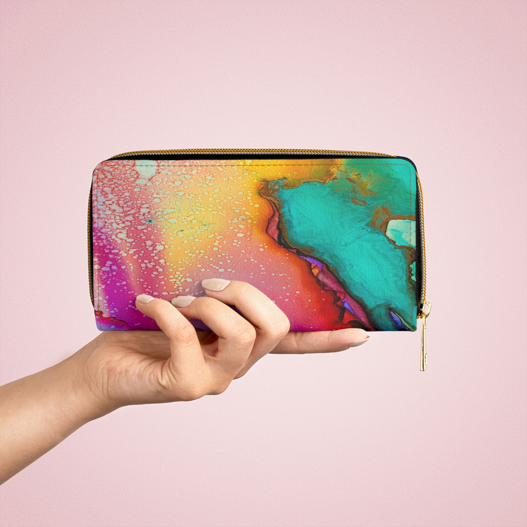 Color Swirl Zipper Wallet