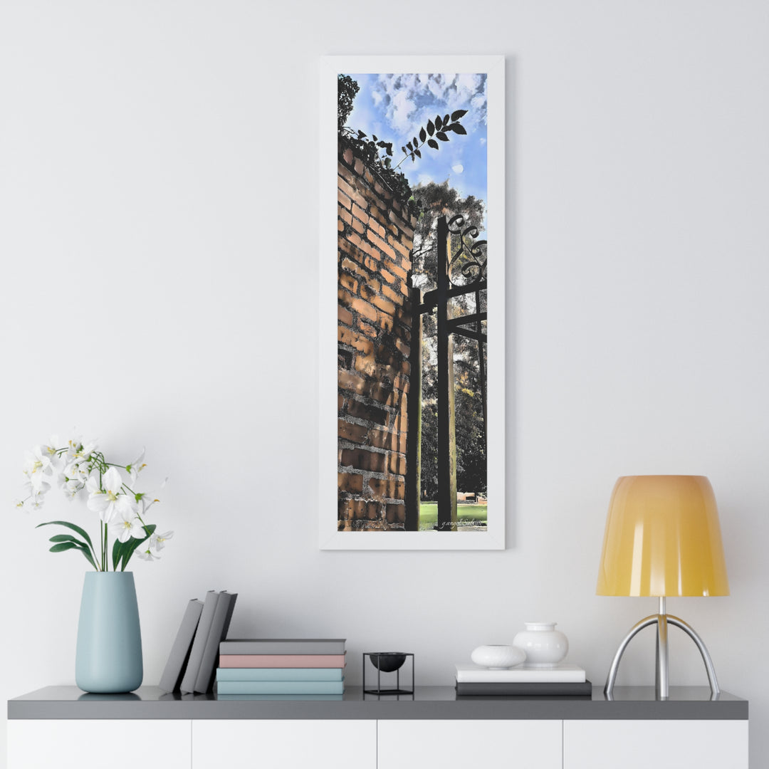 An Ivy Green Sky Framed Vertical Poster
