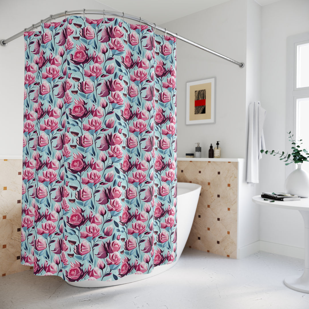 Roses are Pink Polyester Shower Curtain