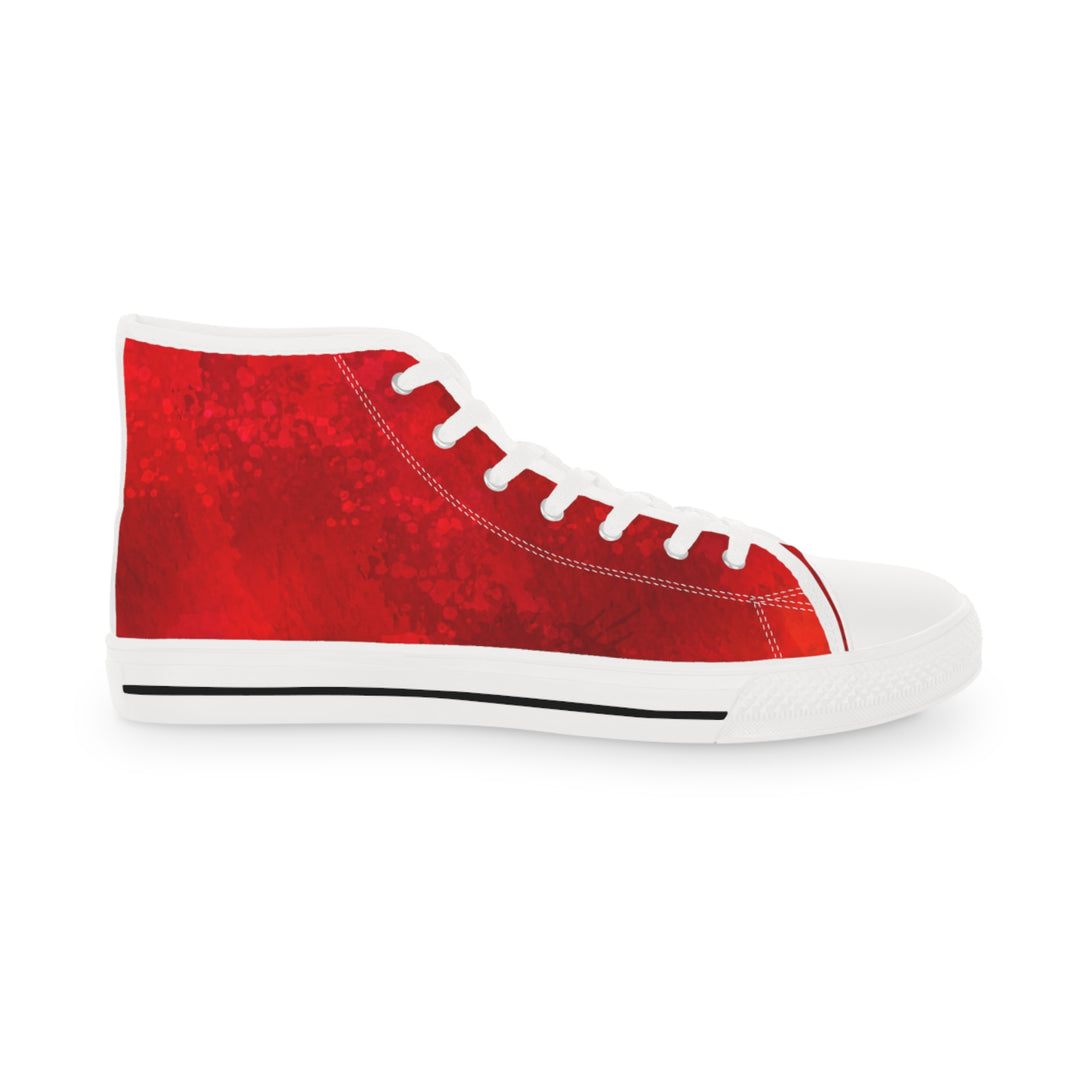 Marbled Red Men's High Top Sneakers