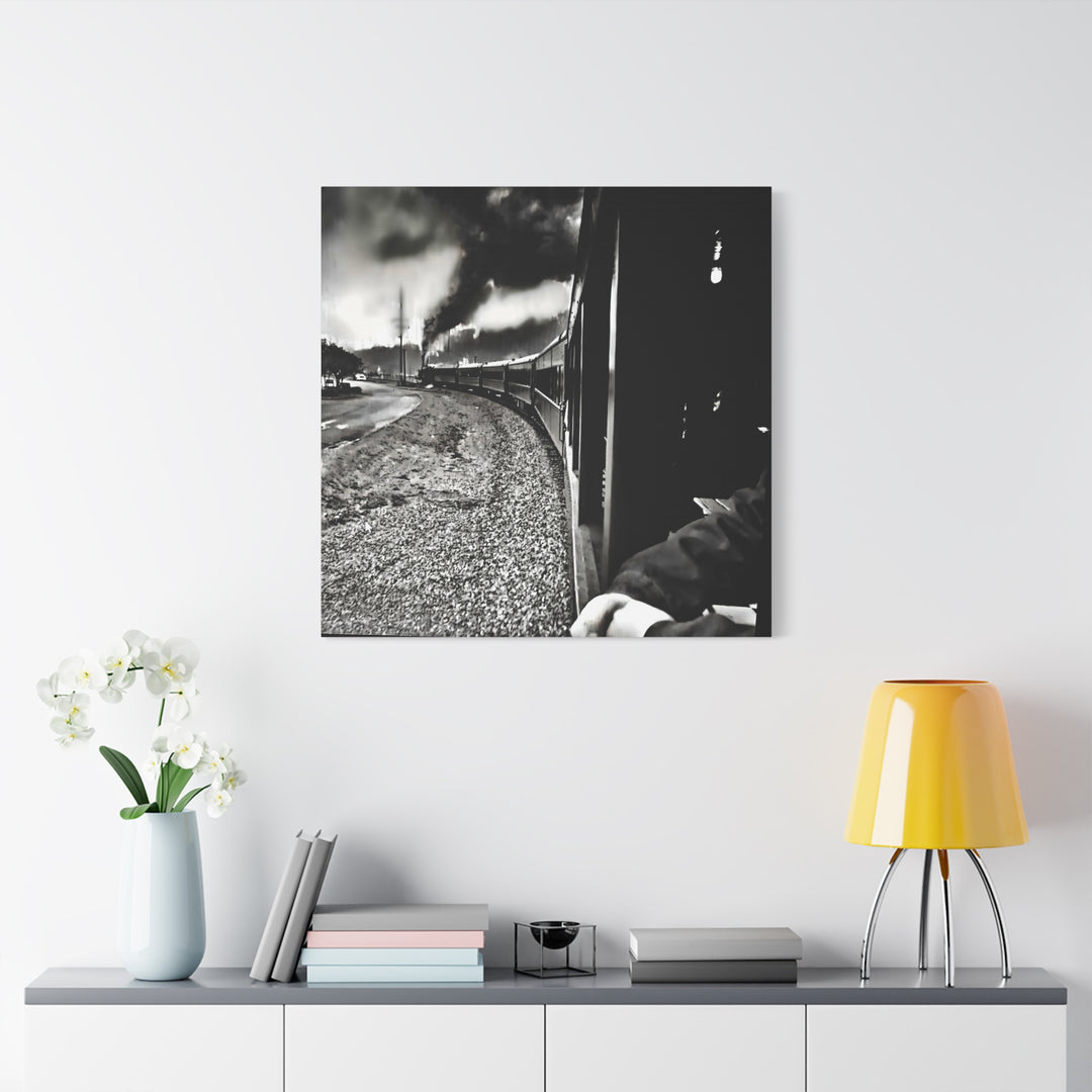 Canvas Art - Leaving Heartbreak Station, Black and White