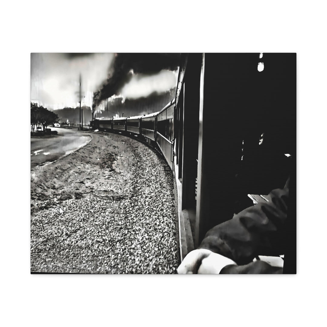 Canvas Art - Leaving Heartbreak Station, Black and White