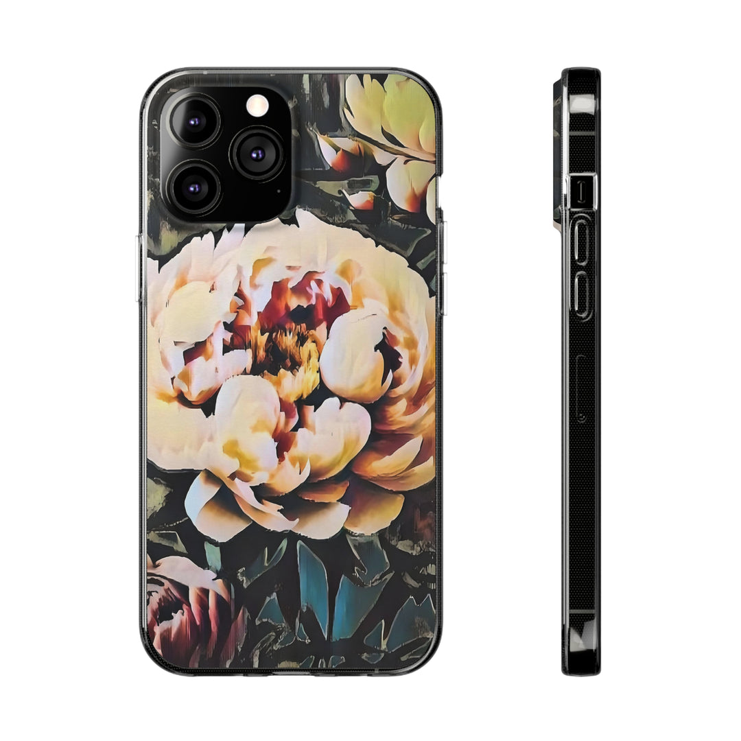 Painted Peony Soft Phone Cases