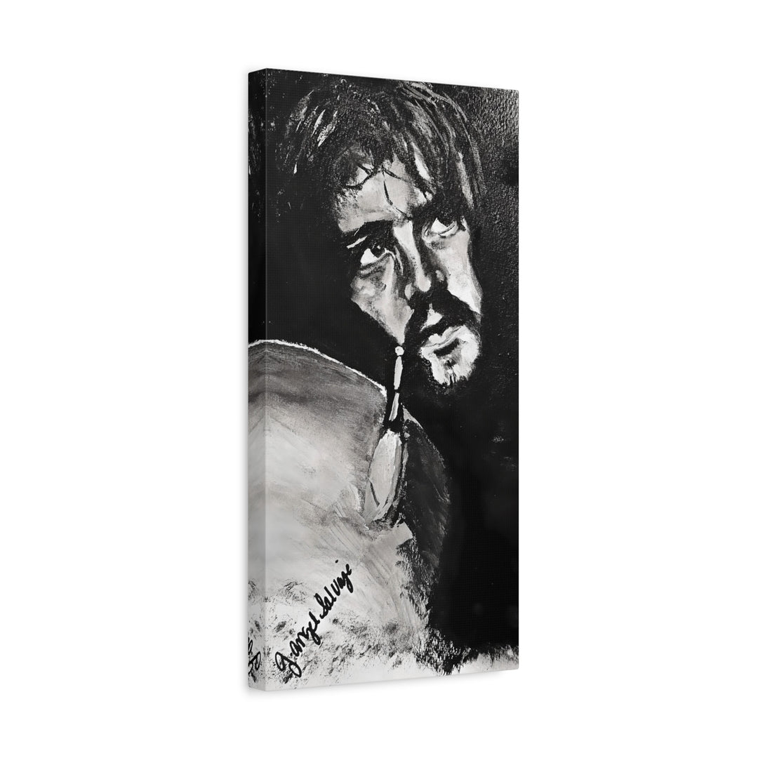 Canvas Print - Jon Bonham Black and White Painting