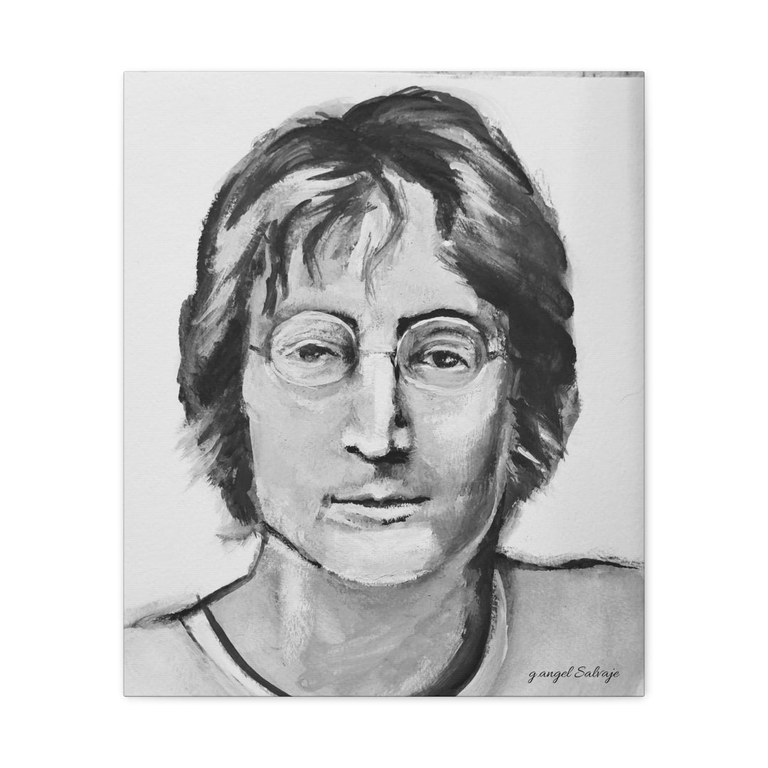 Black and White, John Lennon Canvas Print