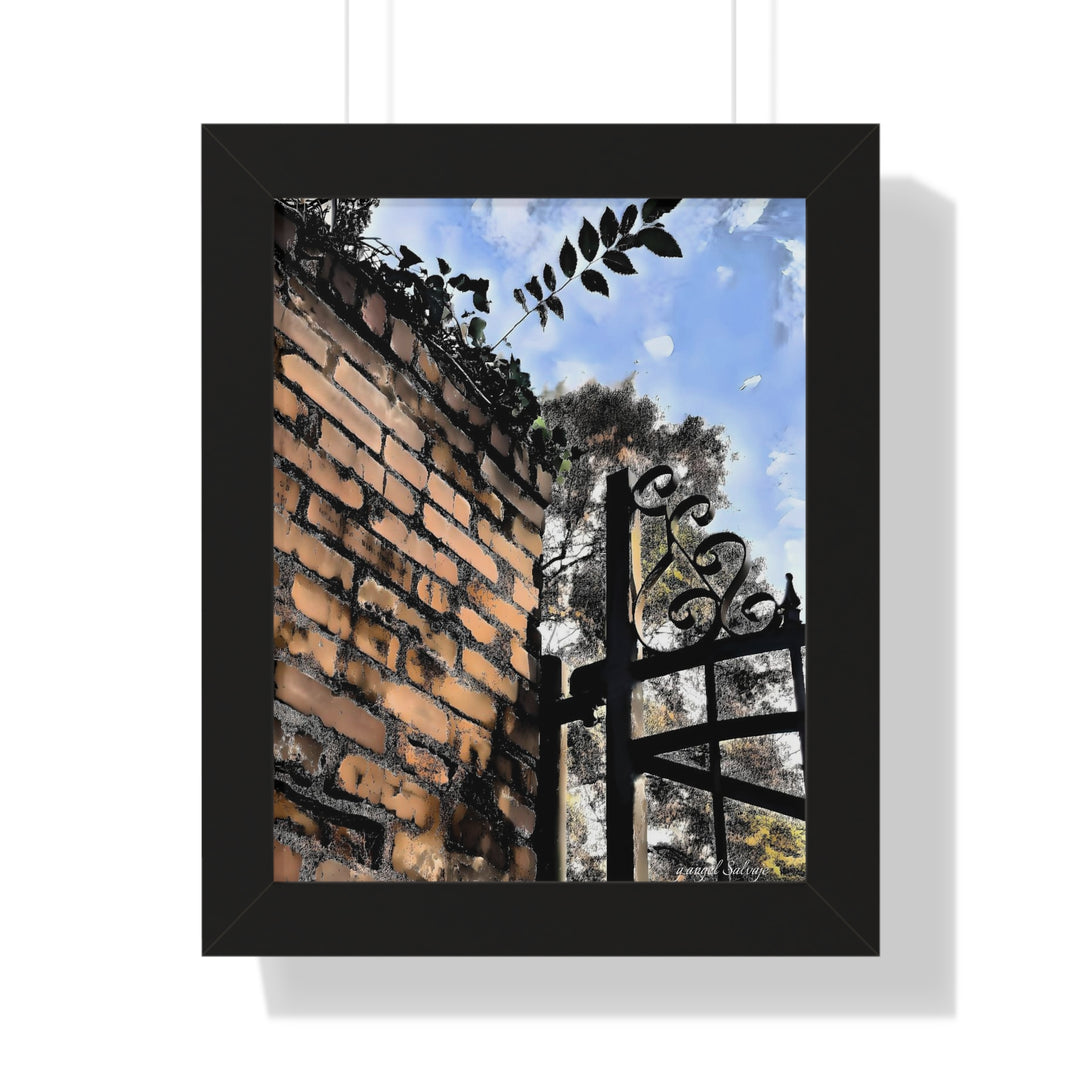 An Ivy Green Sky Framed Vertical Poster