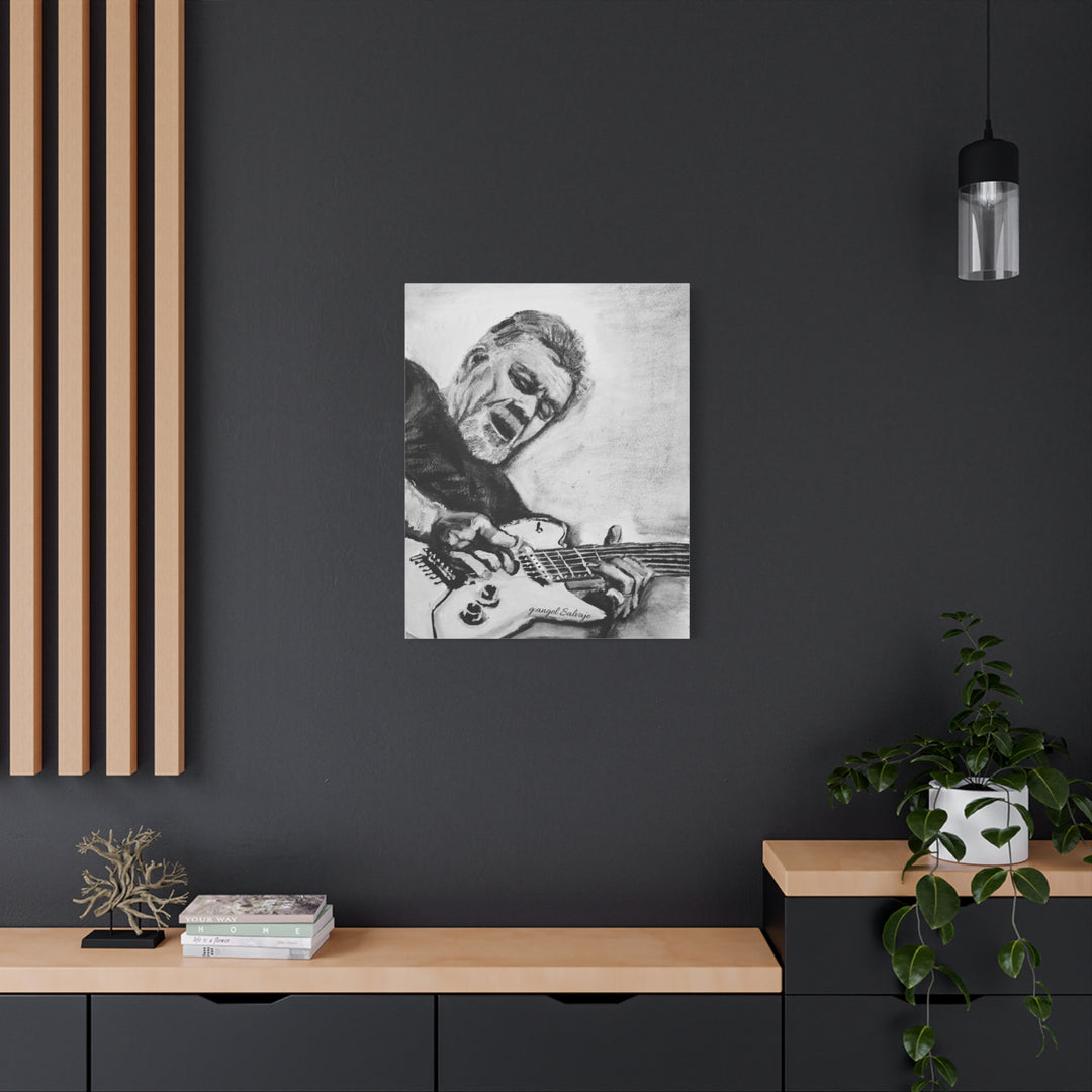 Eddie Van Halen, B&W Rock and Roll Series Matte Canvas, Stretched, 1.25"