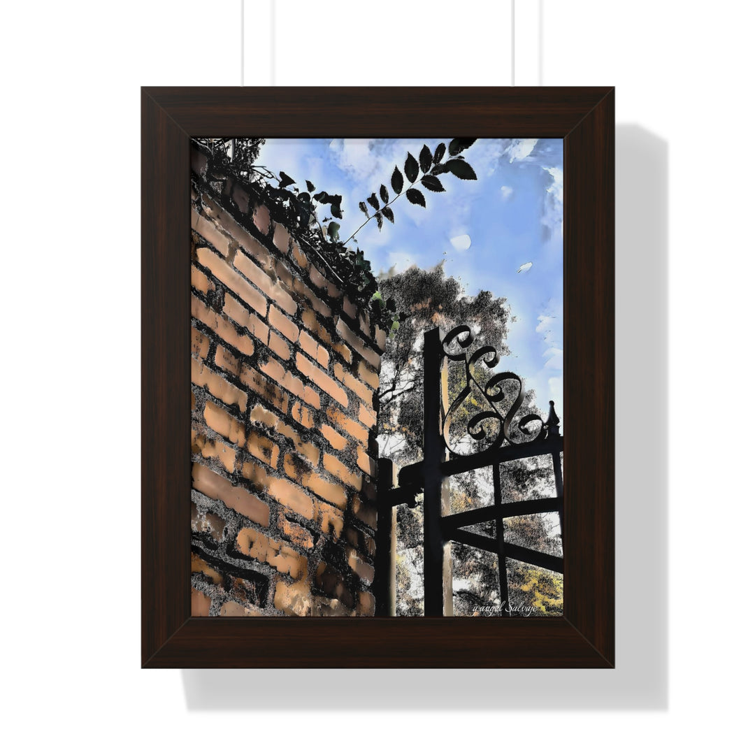 An Ivy Green Sky Framed Vertical Poster