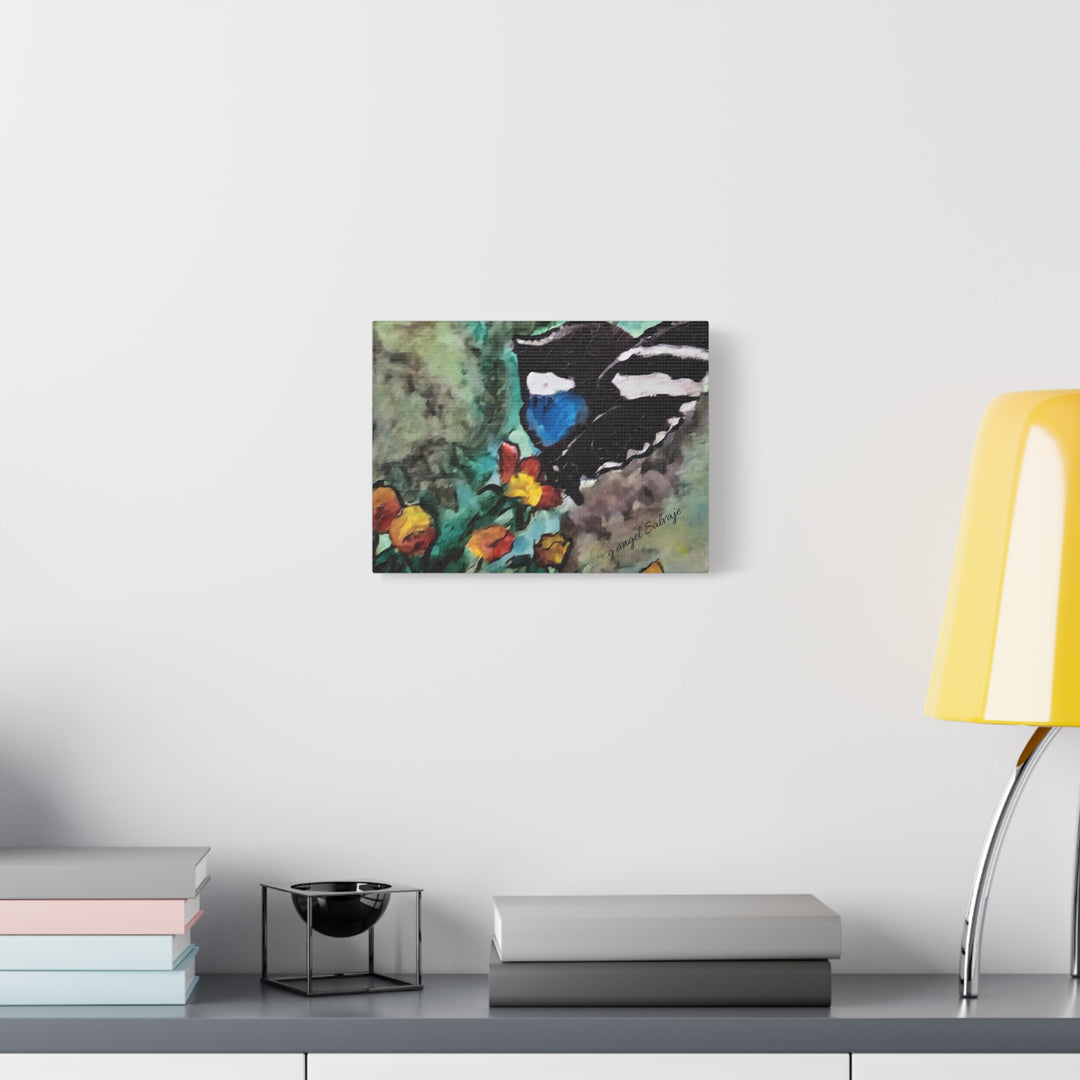 Canvas Print - Swallowtail Butterfly and Flower Painting by G Angel Salvaje