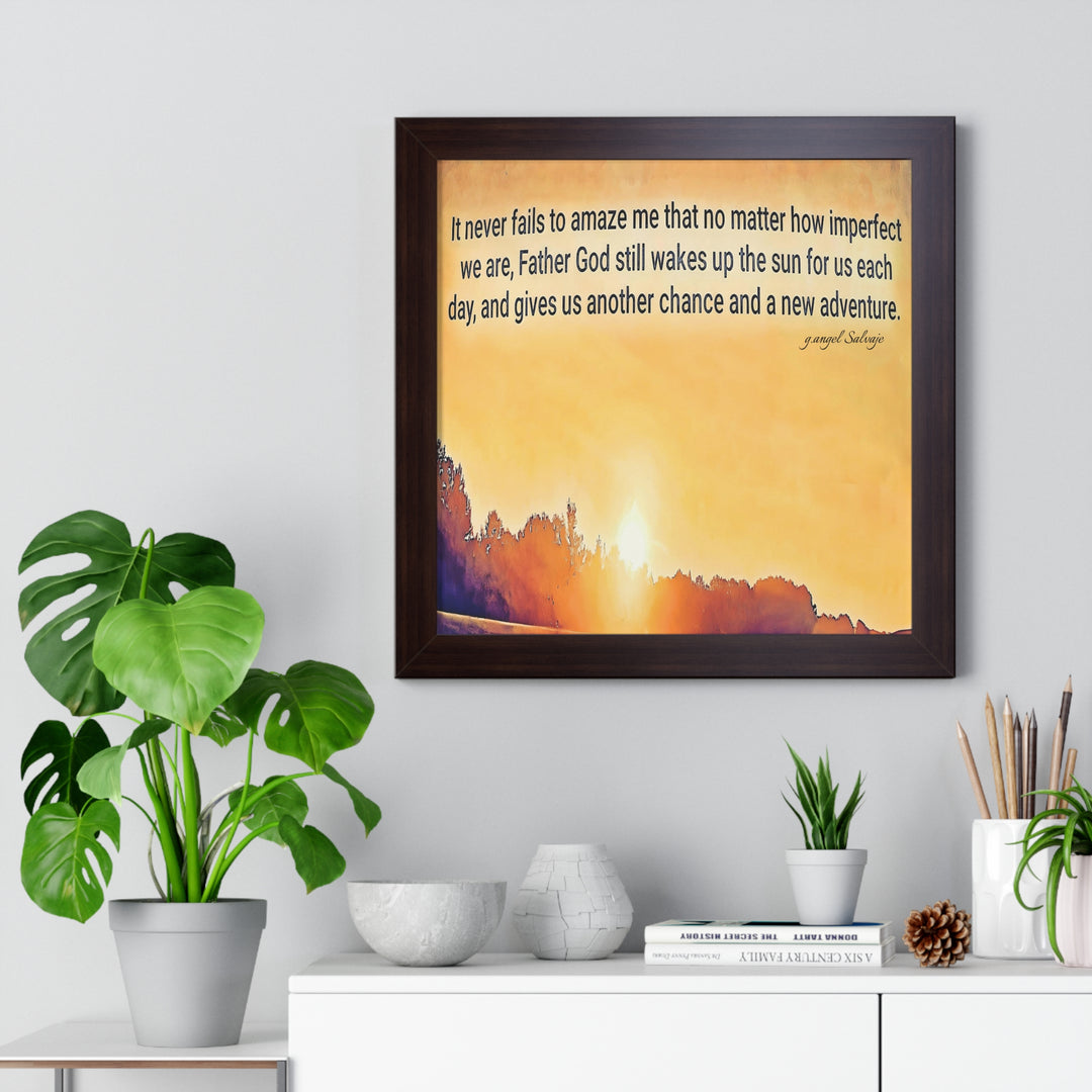 God wakes the Sun , Framed PosterI