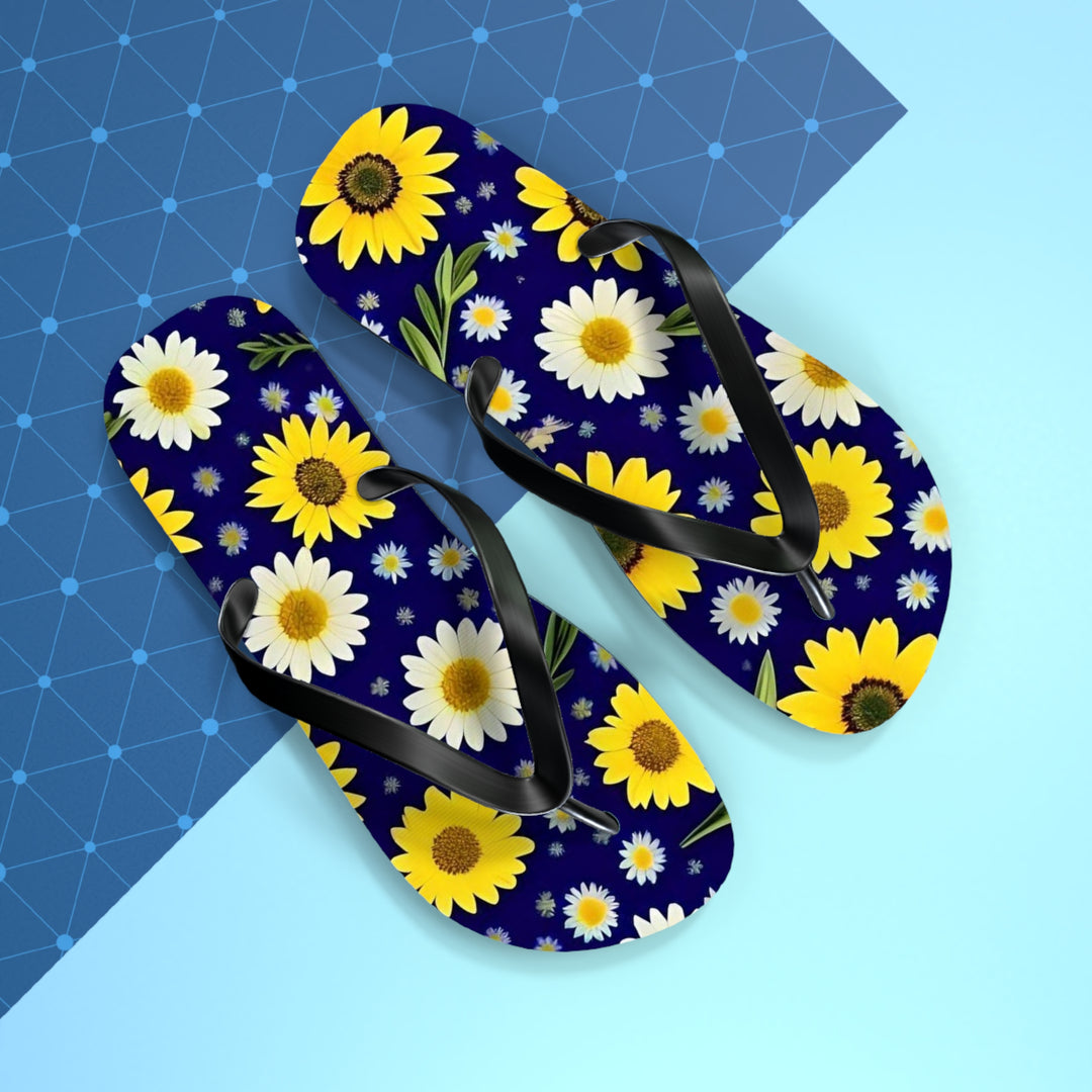 Sun & Flower Flip Flops