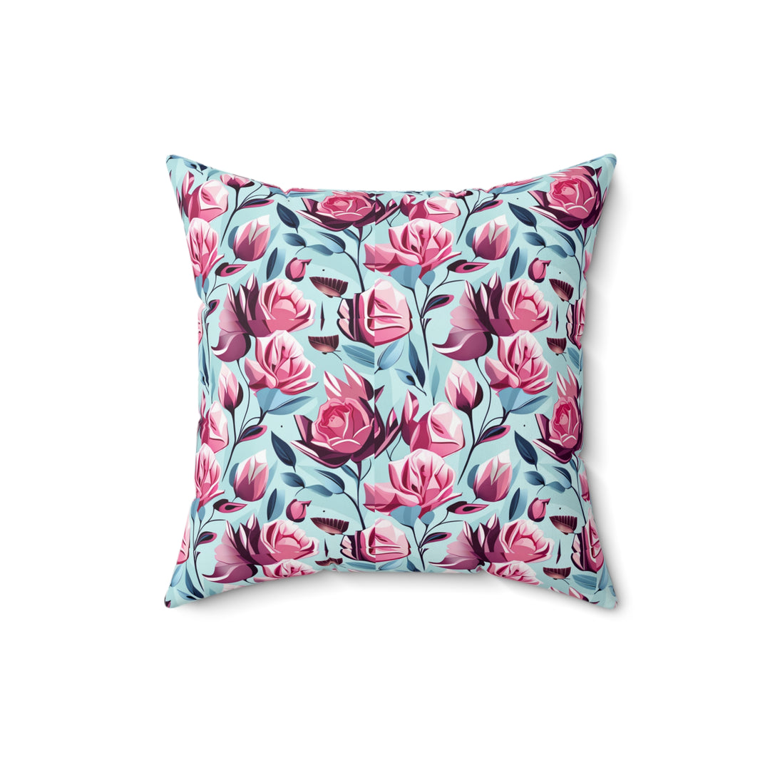 Roses are Pink Faux Suede Square Pillow