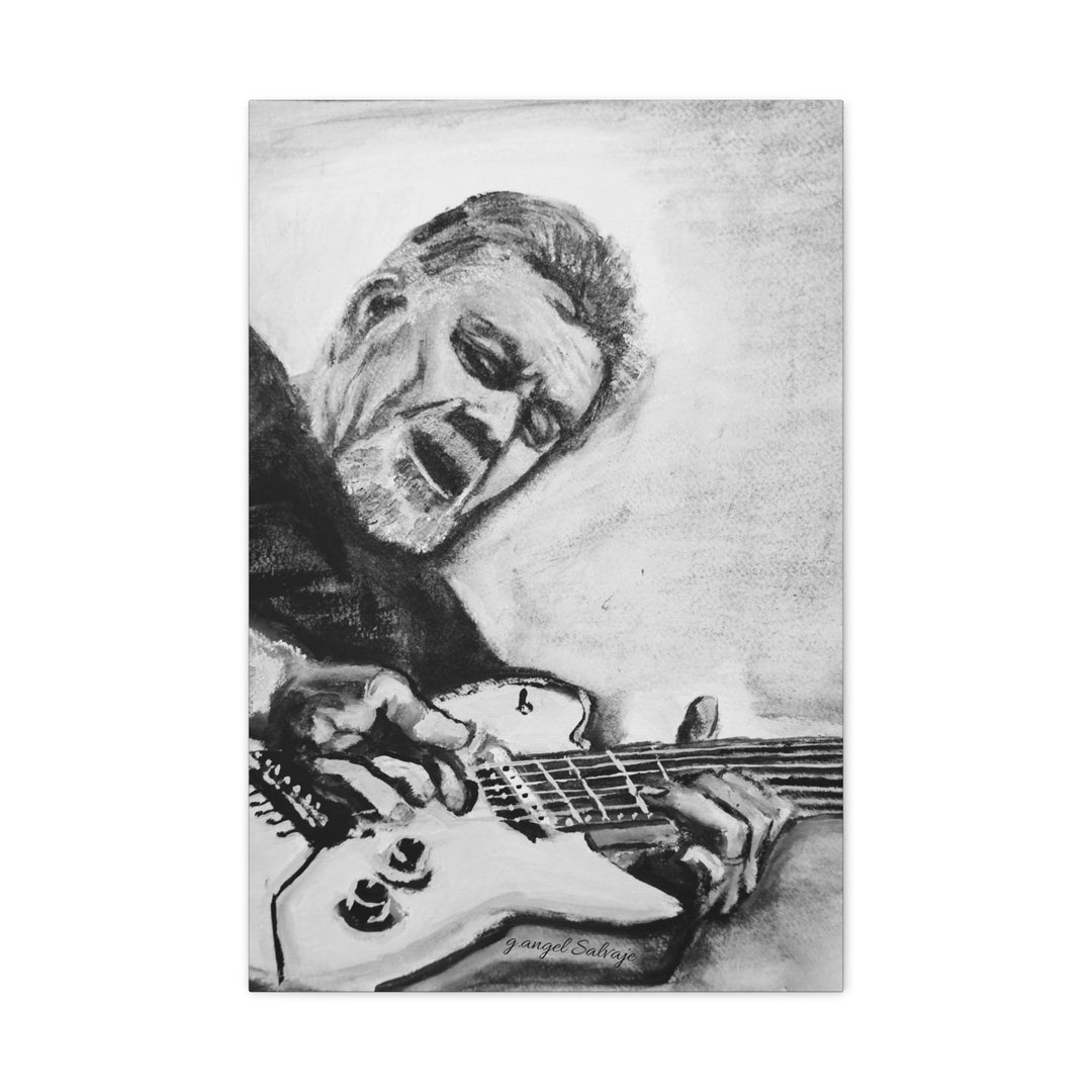 Eddie Van Halen, B&W Rock and Roll Series Matte Canvas, Stretched, 1.25"