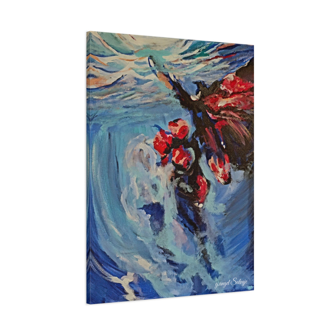 Canvas Print - Nothing is Impossible ,Butterfly Dance Under water 25&quot;
