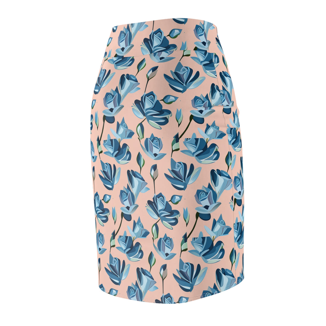 Blue Rose Buds Women's Pencil Skirt (AOP)