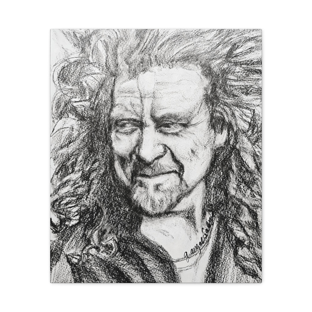 Robert Plant,B&W Rock and Roll Series Canvas Print