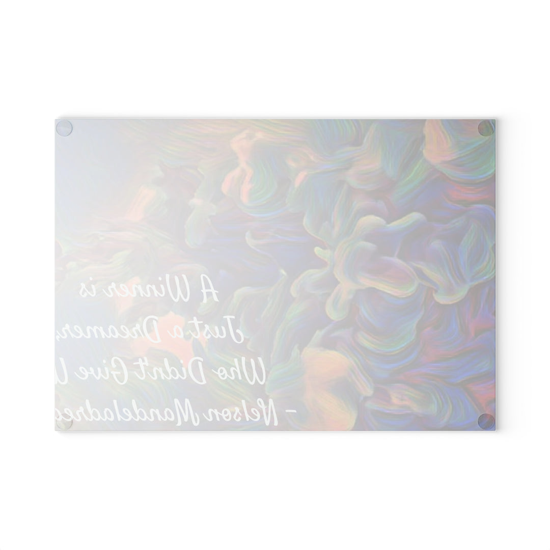 DREAMER,Nelson Mandela Glass Cutting Board