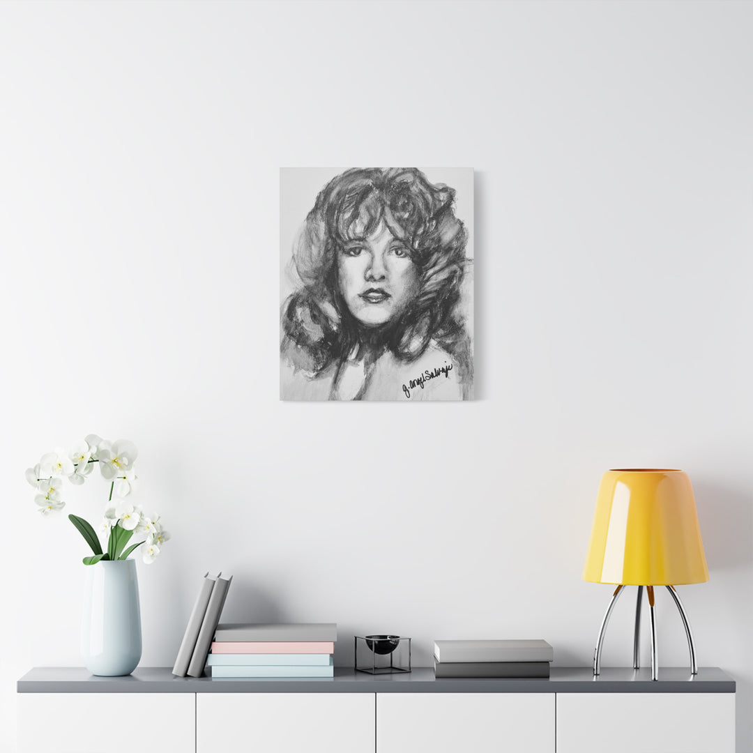 Stevie Nicks, B&W Rock and Roll Series,  Matte Canvas, Stretched, 1.25"