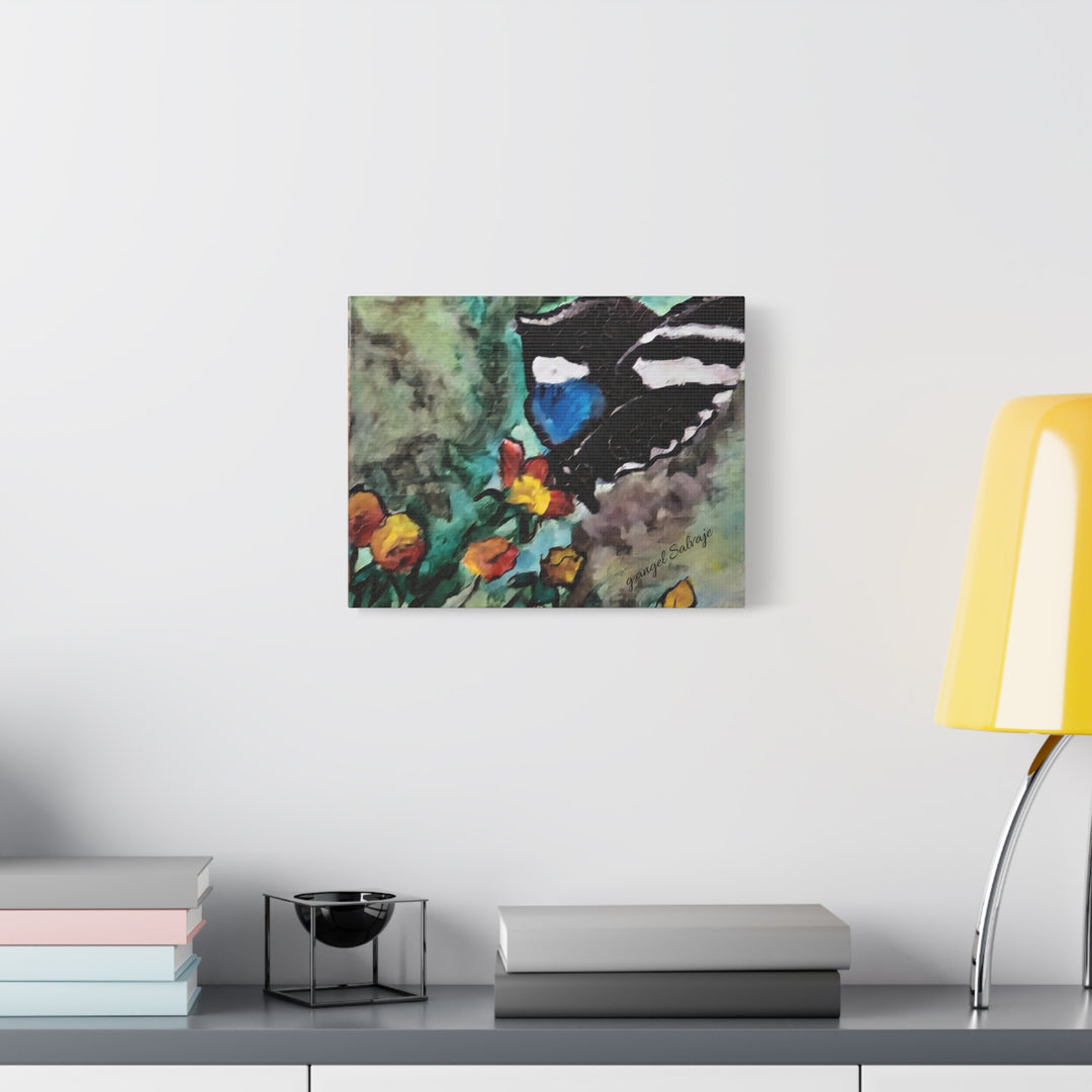 Canvas Print - Swallowtail Butterfly and Flower Painting by G Angel Salvaje