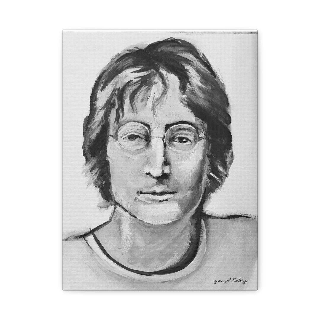 Black and White, John Lennon Canvas Print