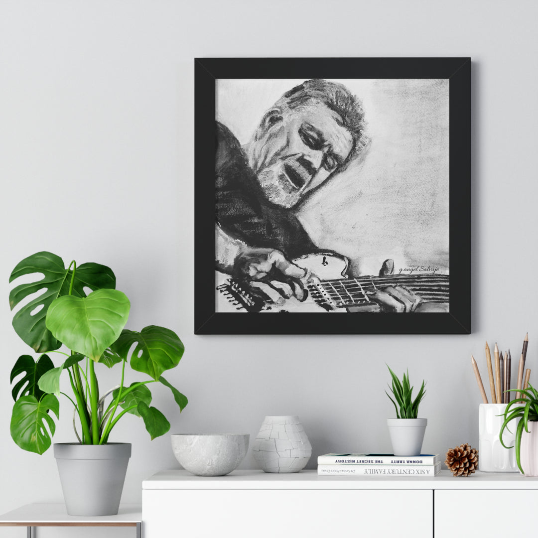 Vertical Poster, Eddie Van Halen Black and White Portrait