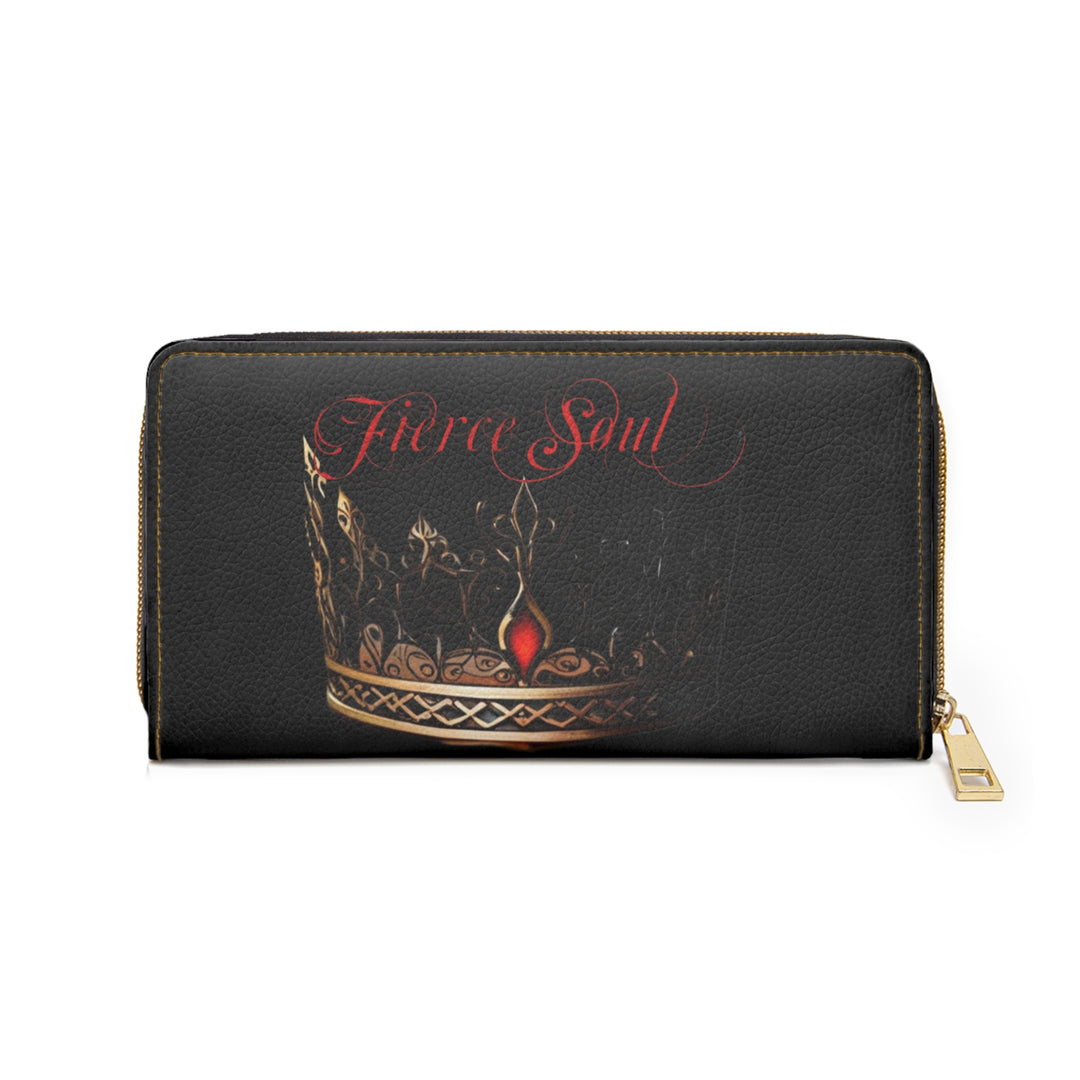 Distressed Print Fierce Soul Zipper Wallet