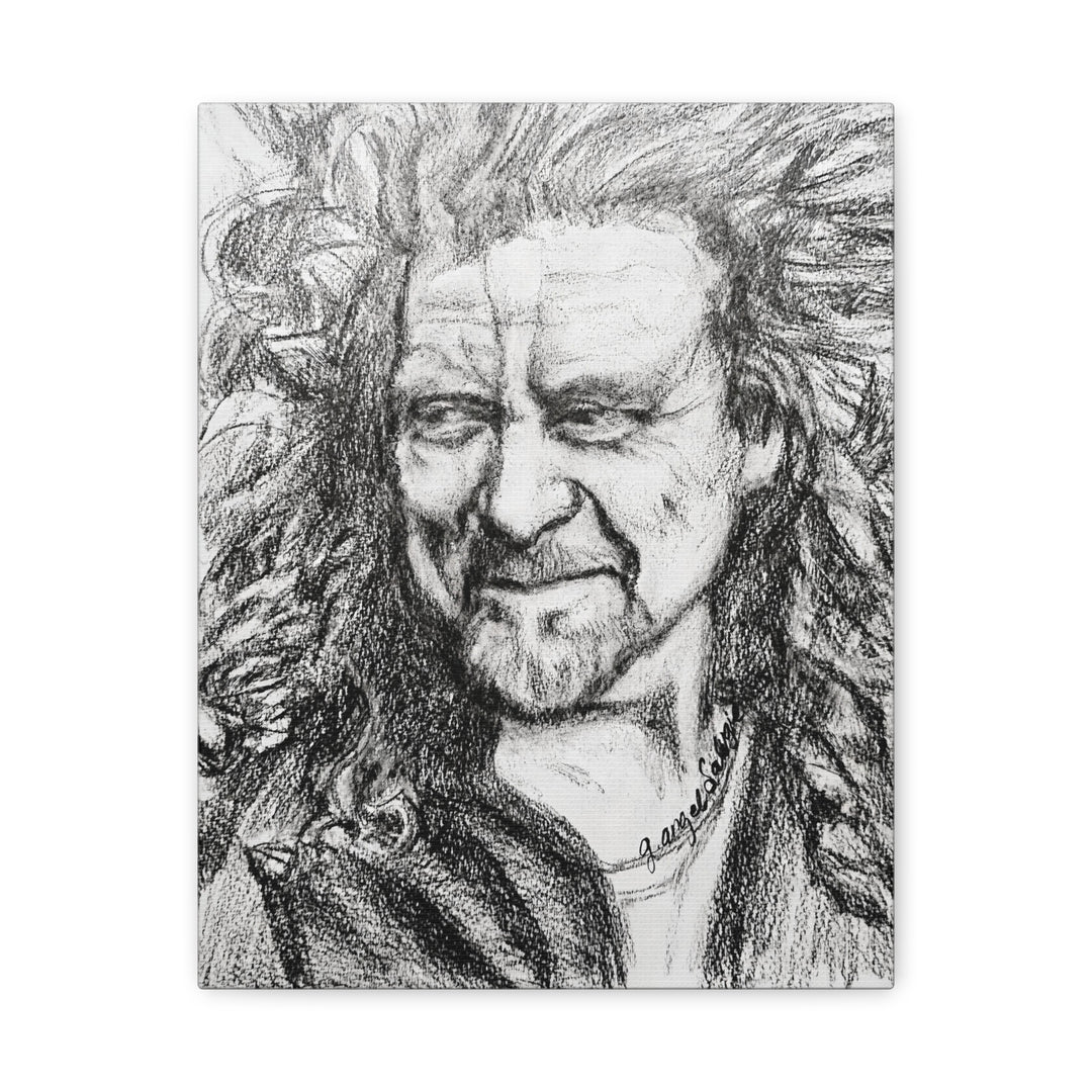 Robert Plant,B&W Rock and Roll Series Canvas Print
