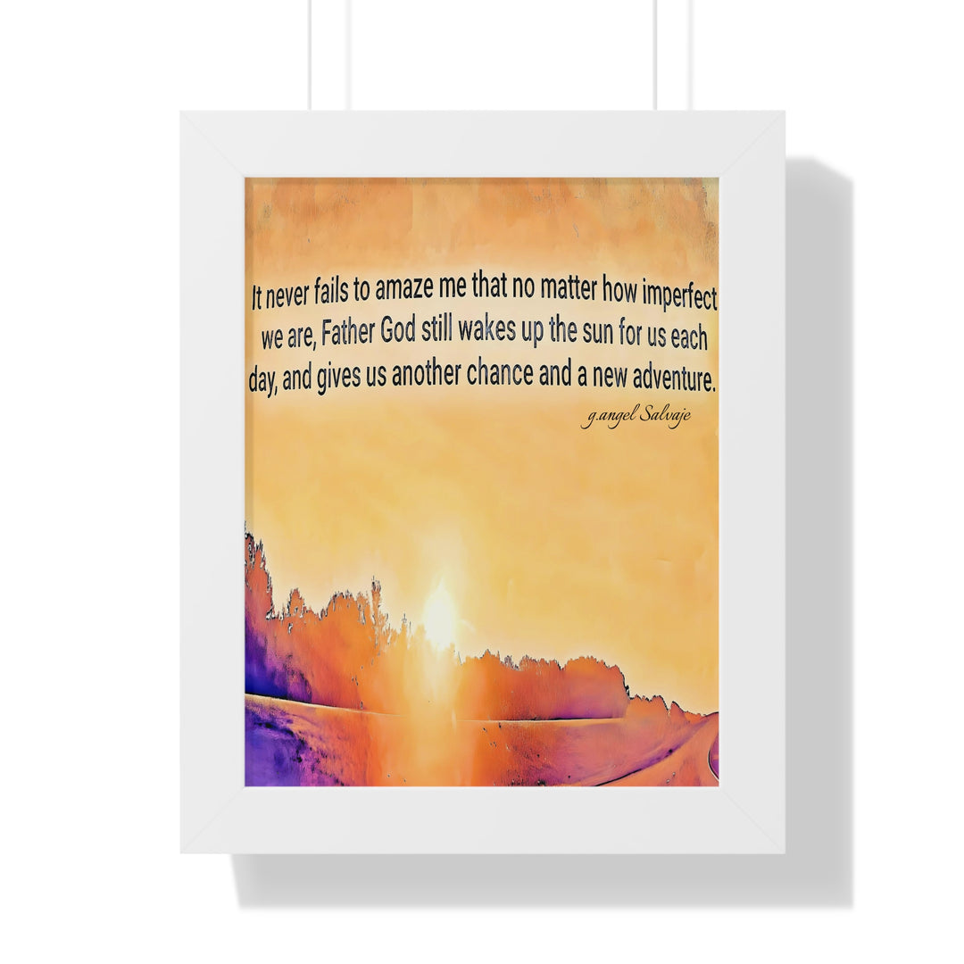 God wakes the Sun , Framed PosterI