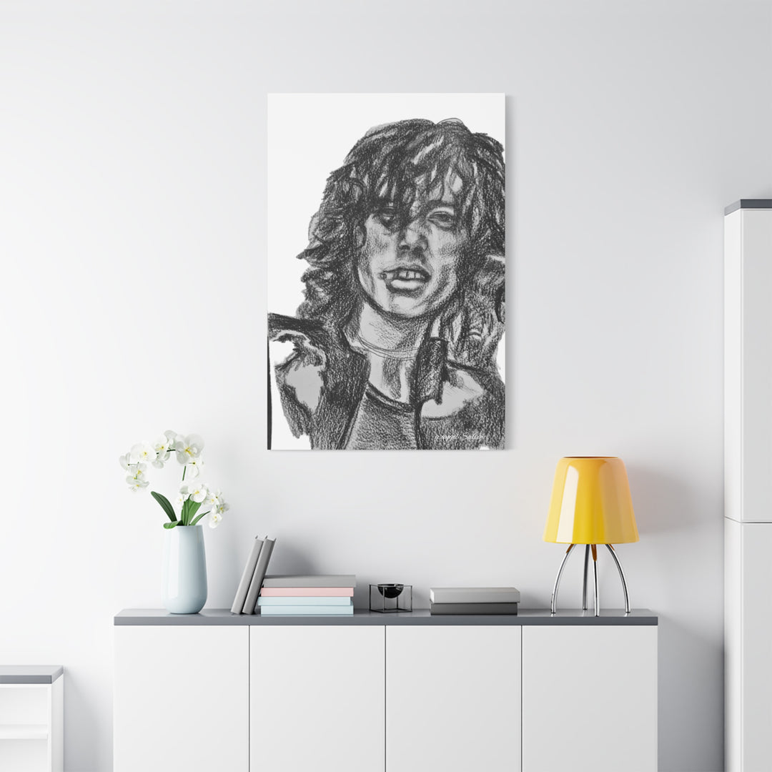 Jimmy Page , B&W Rock and Roll Series, Matte Canvas, Stretched, 1.25"
