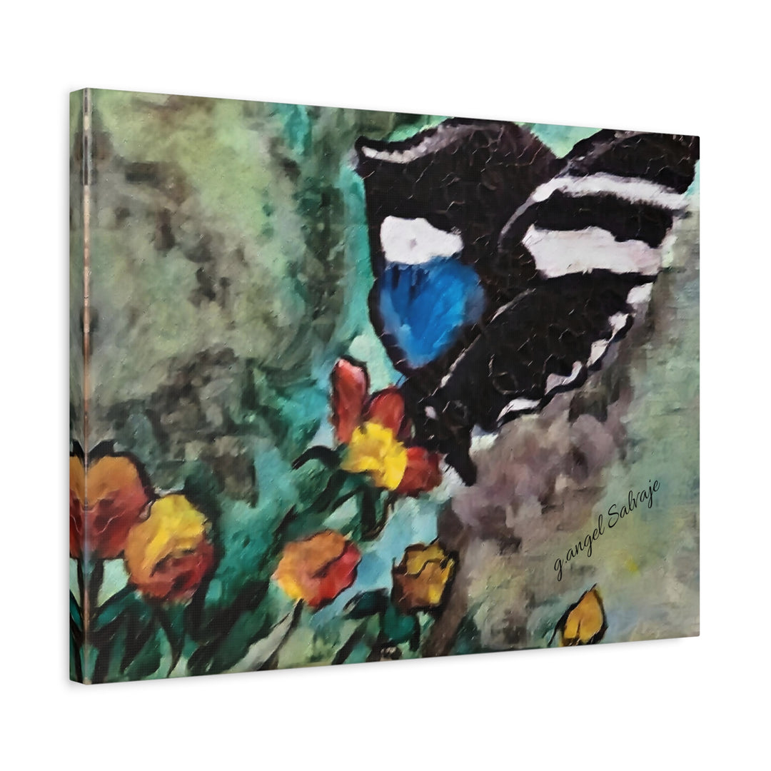Canvas Print - Swallowtail Butterfly and Flower Painting by G Angel Salvaje