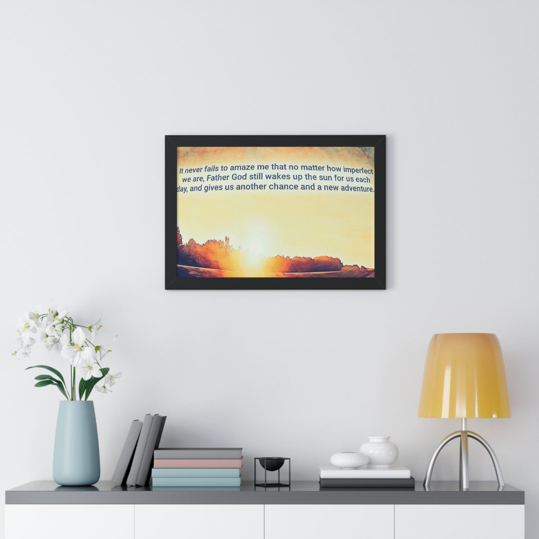 God Wakes The Sun Framed Horizontal Poster