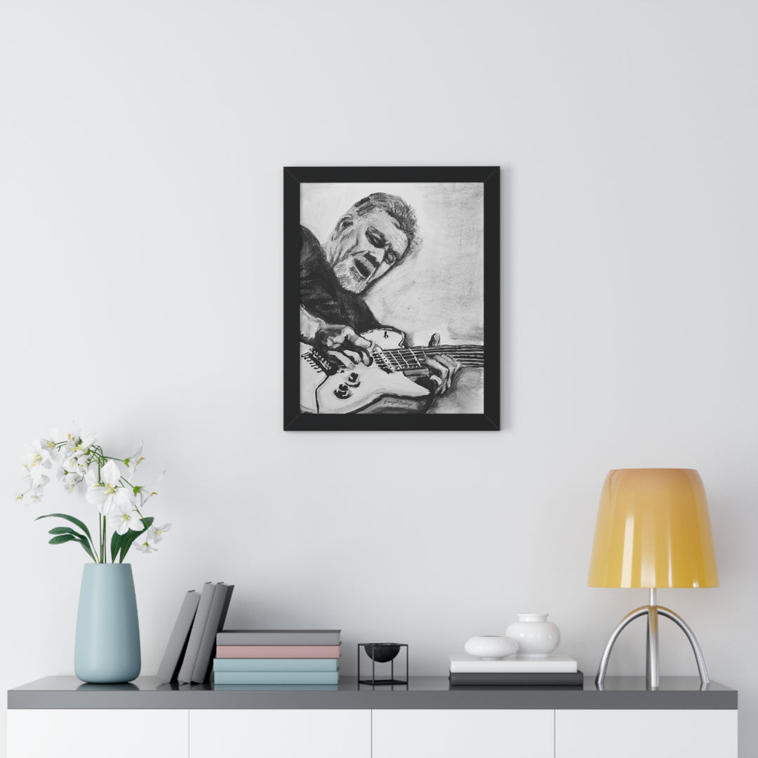 Vertical Poster, Eddie Van Halen Black and White Portrait