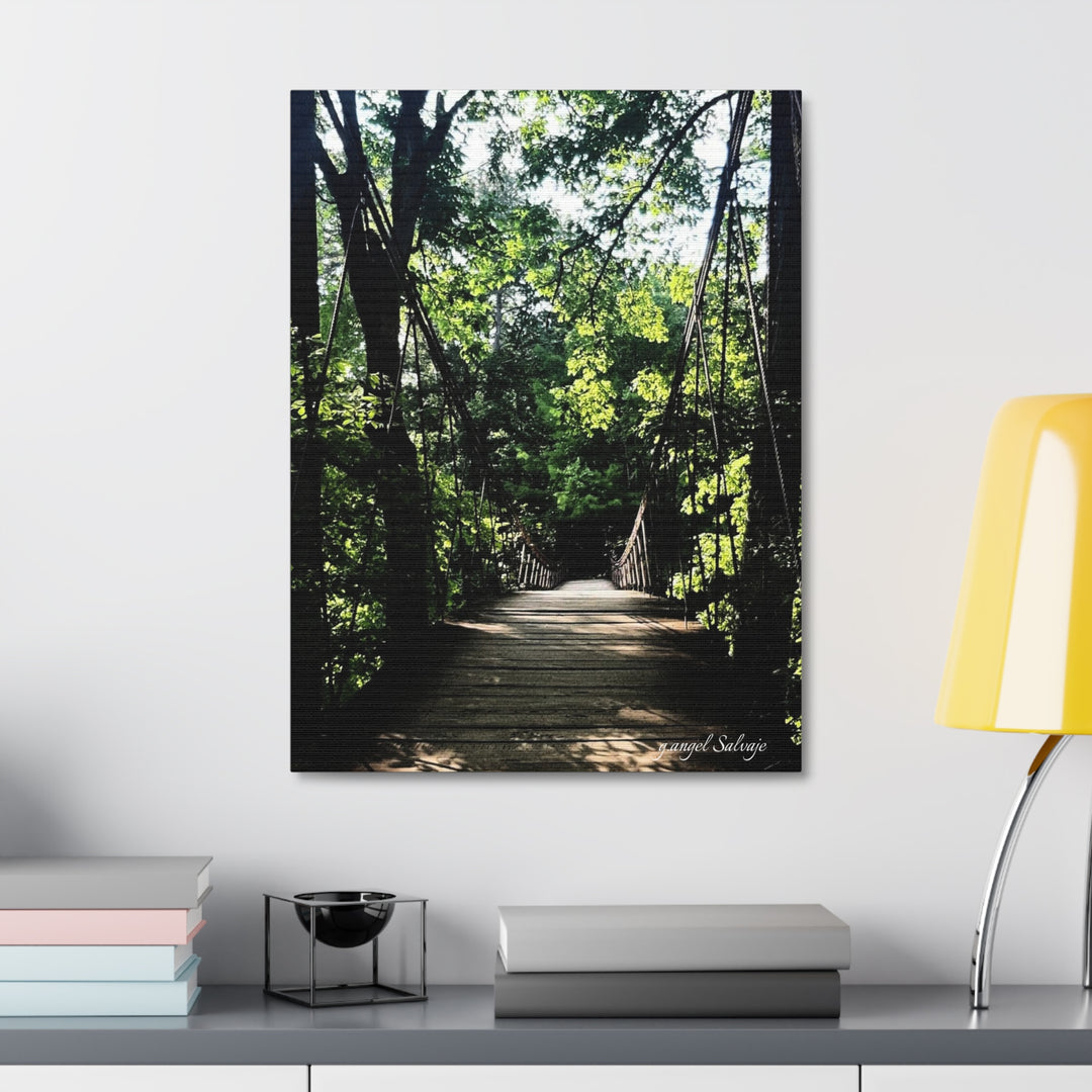 Bridge of Unknown Destination Satin Canvas, Stretched