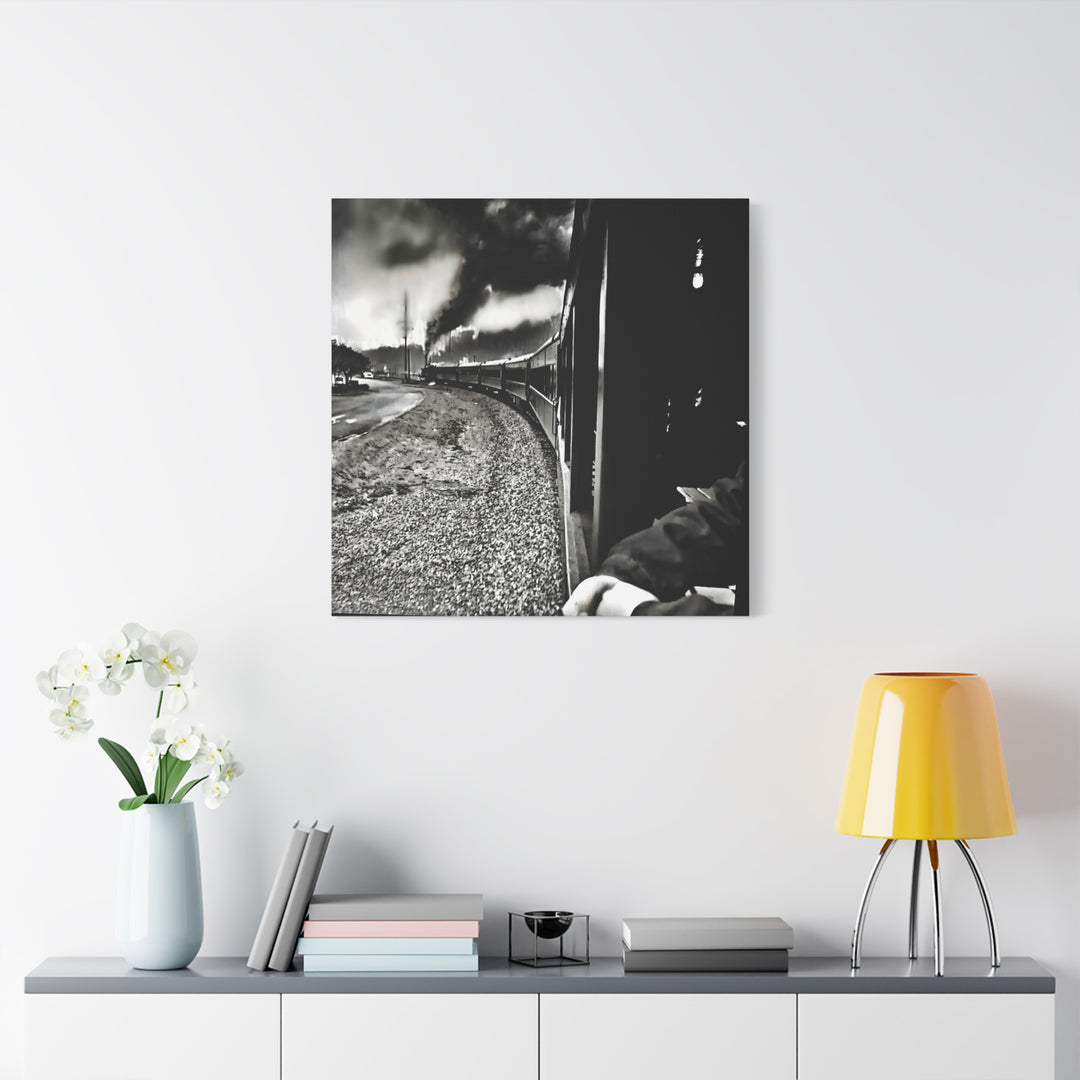 Canvas Art - Leaving Heartbreak Station, Black and White