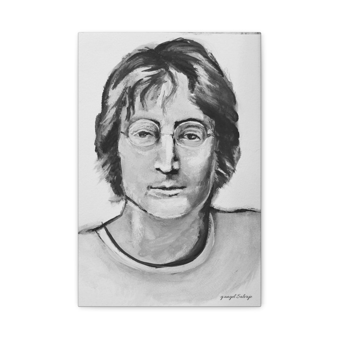 Black and White, John Lennon Canvas Print