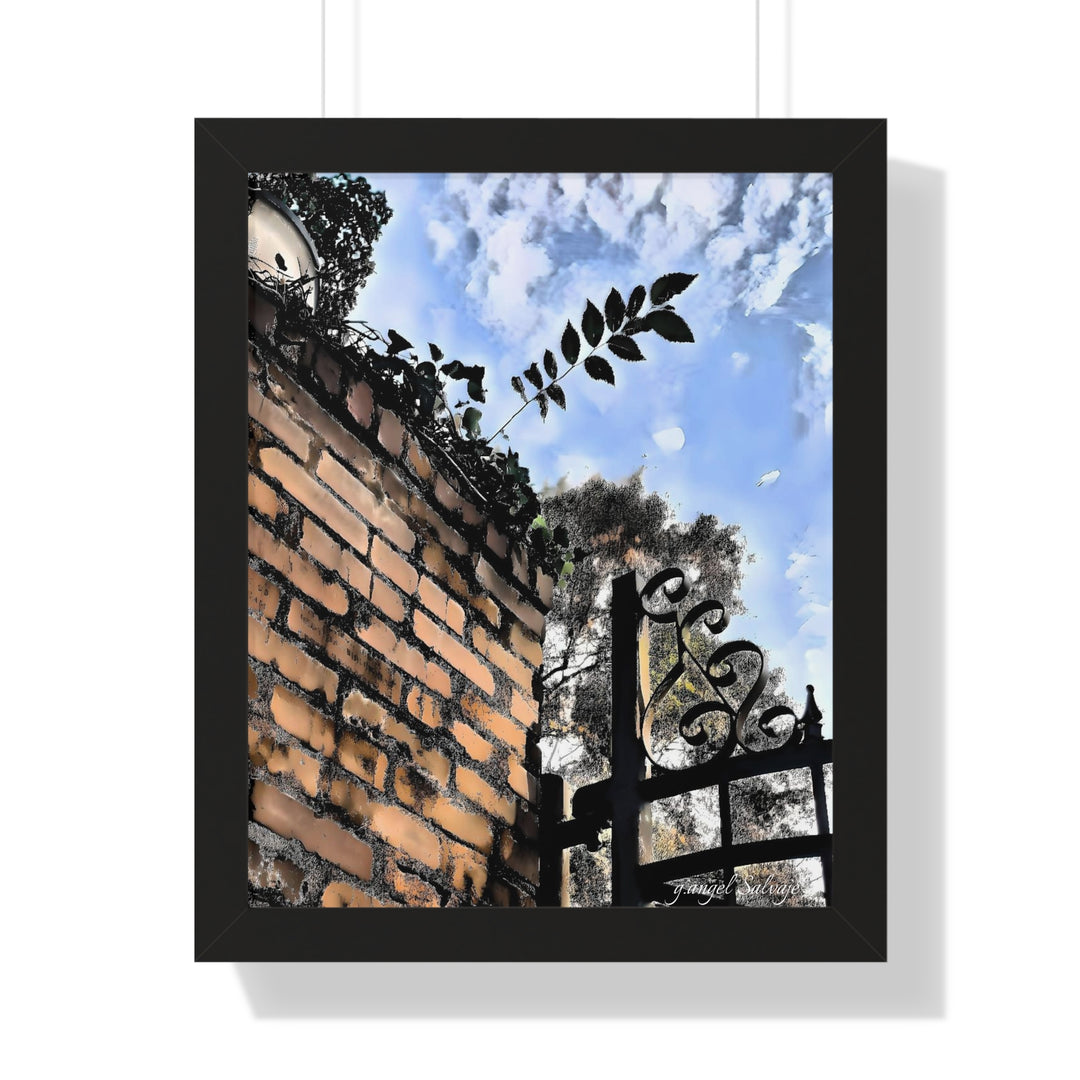 An Ivy Green Sky Framed Vertical Poster