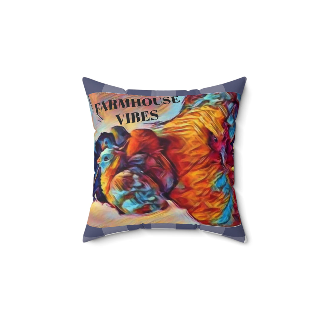 Farmhouse Vibes Faux Suede Square Pillow