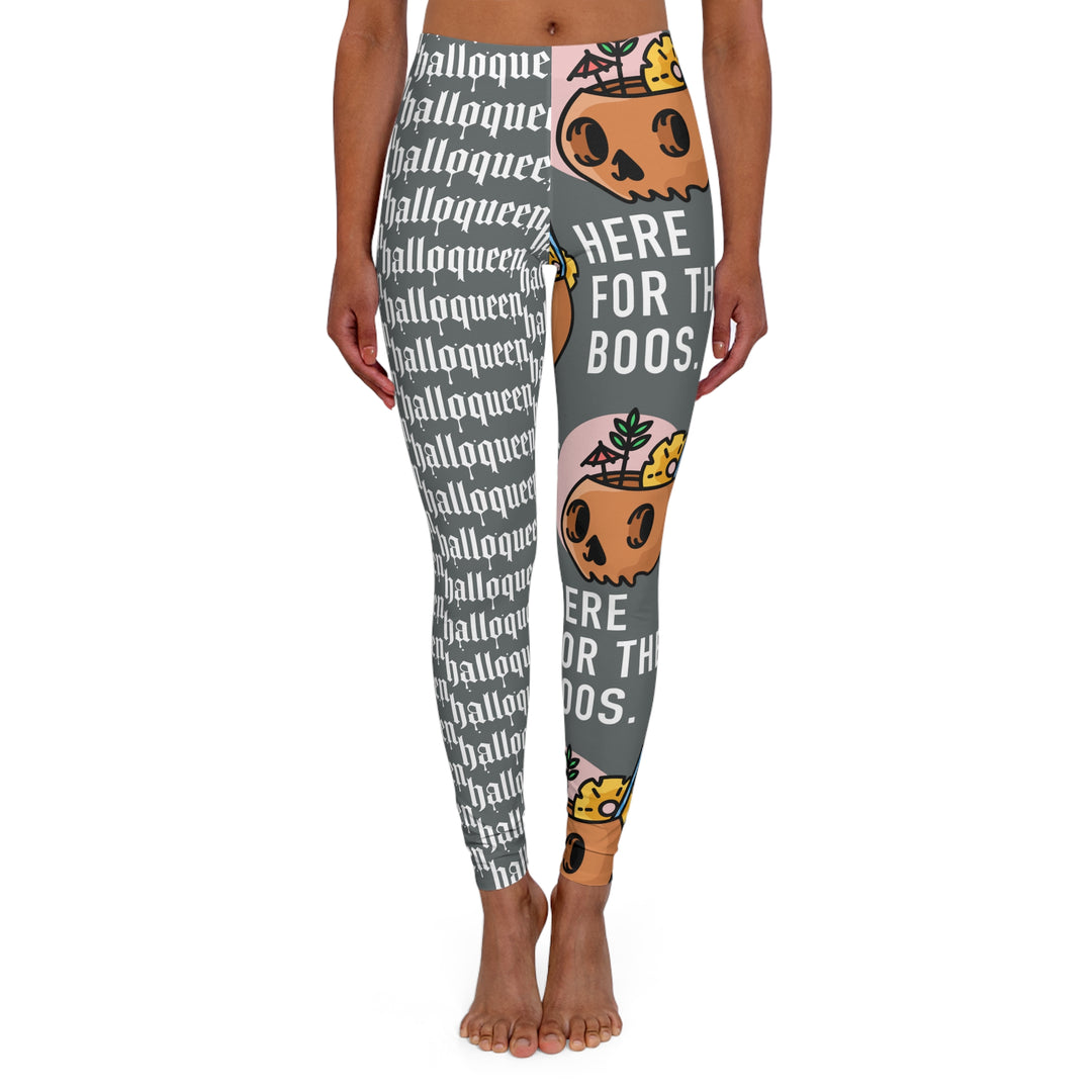 Halloqueen Here for the Boos Women's Spandex Leggings (AOP)