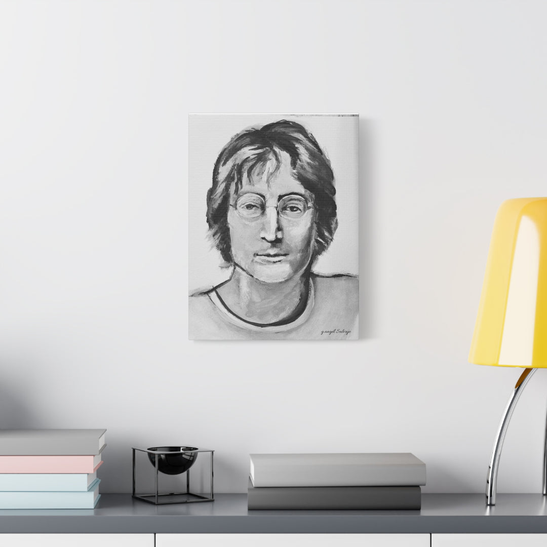 Black and White, John Lennon Canvas Print