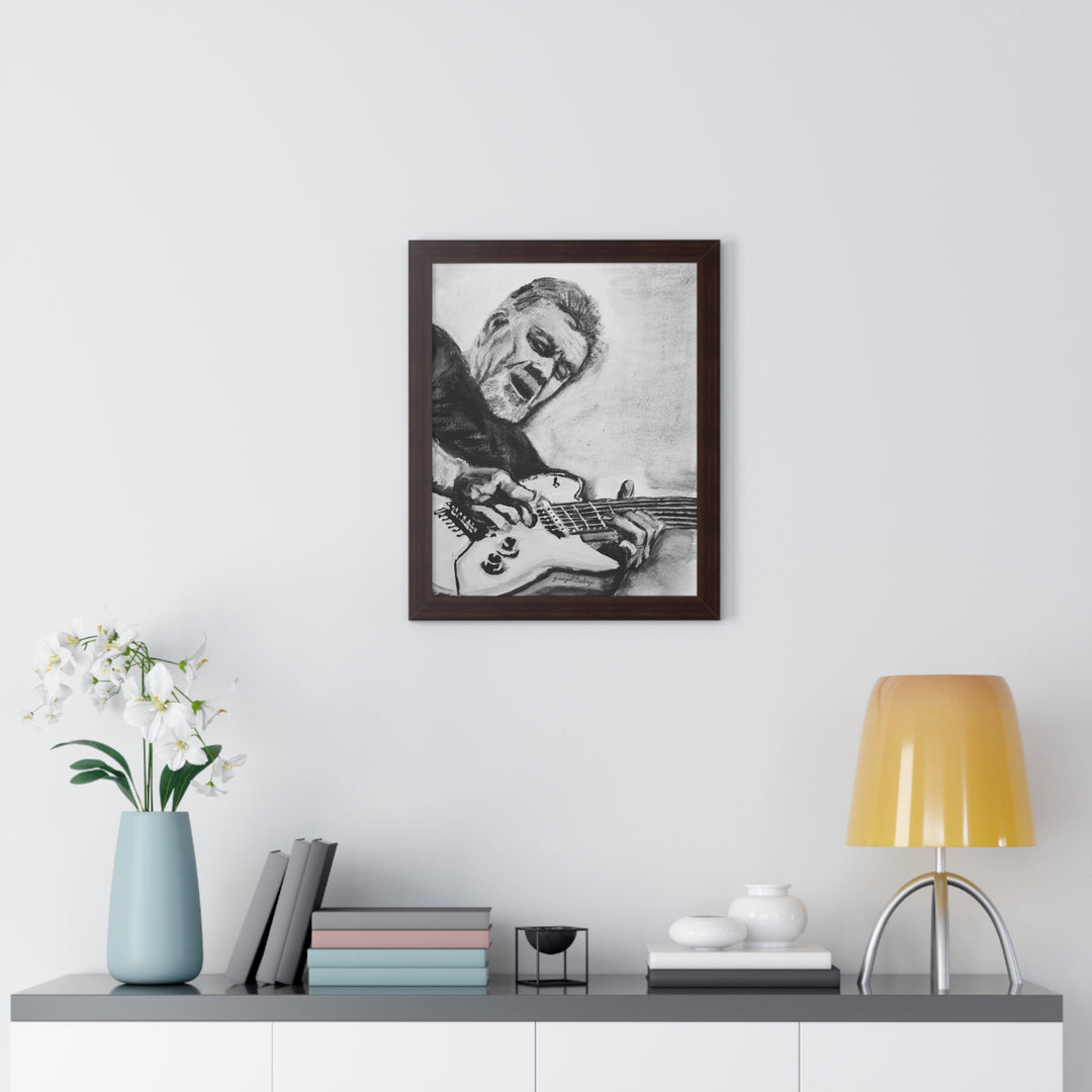 Vertical Poster, Eddie Van Halen Black and White Portrait